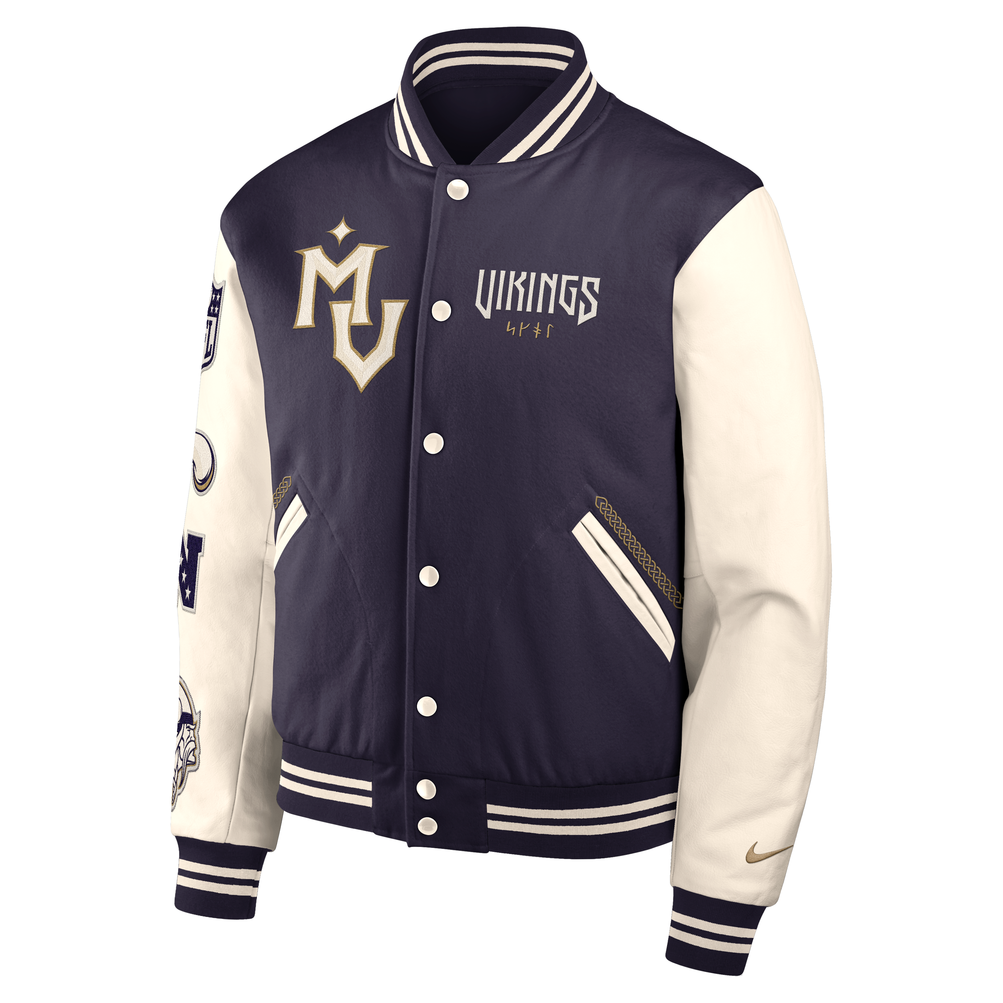 Veste universitaire Nike violette pour homme, collection Minnesota Vikings 2026 Rivalries