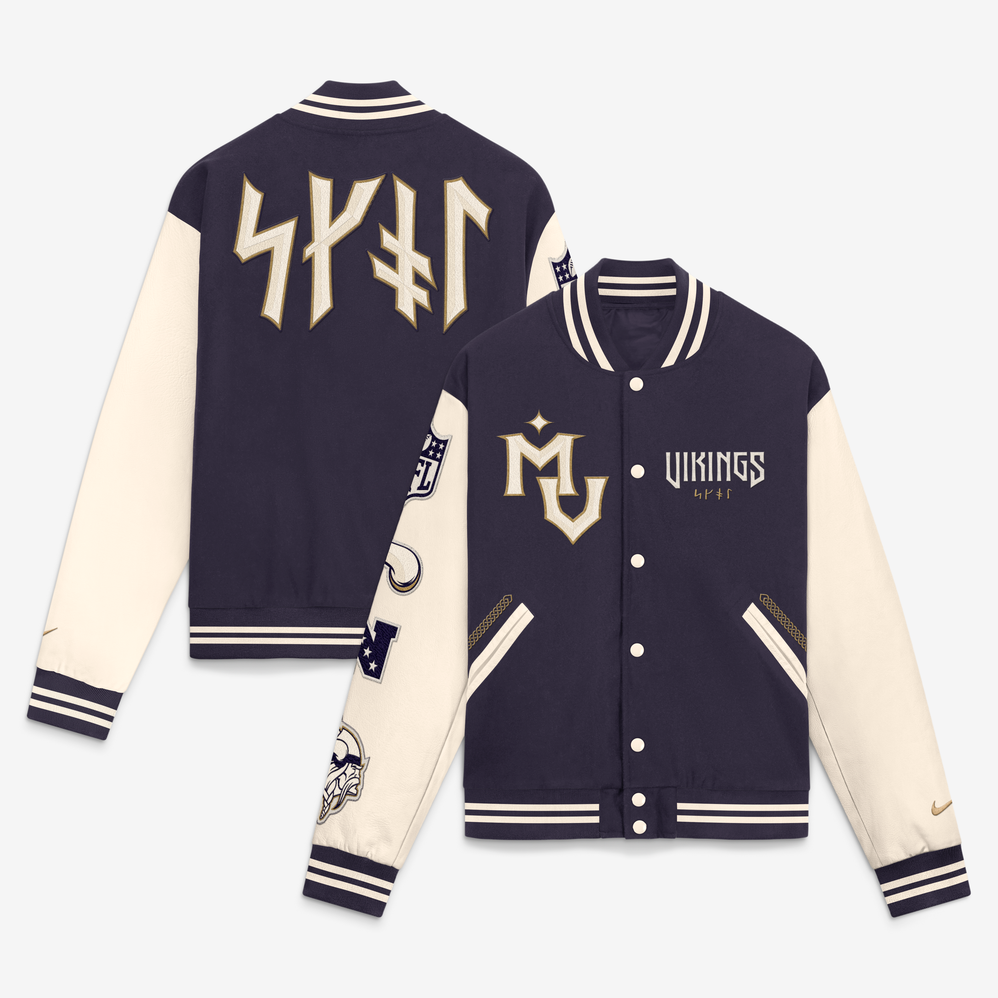 Veste universitaire Nike violette pour homme, collection Minnesota Vikings 2026 Rivalries