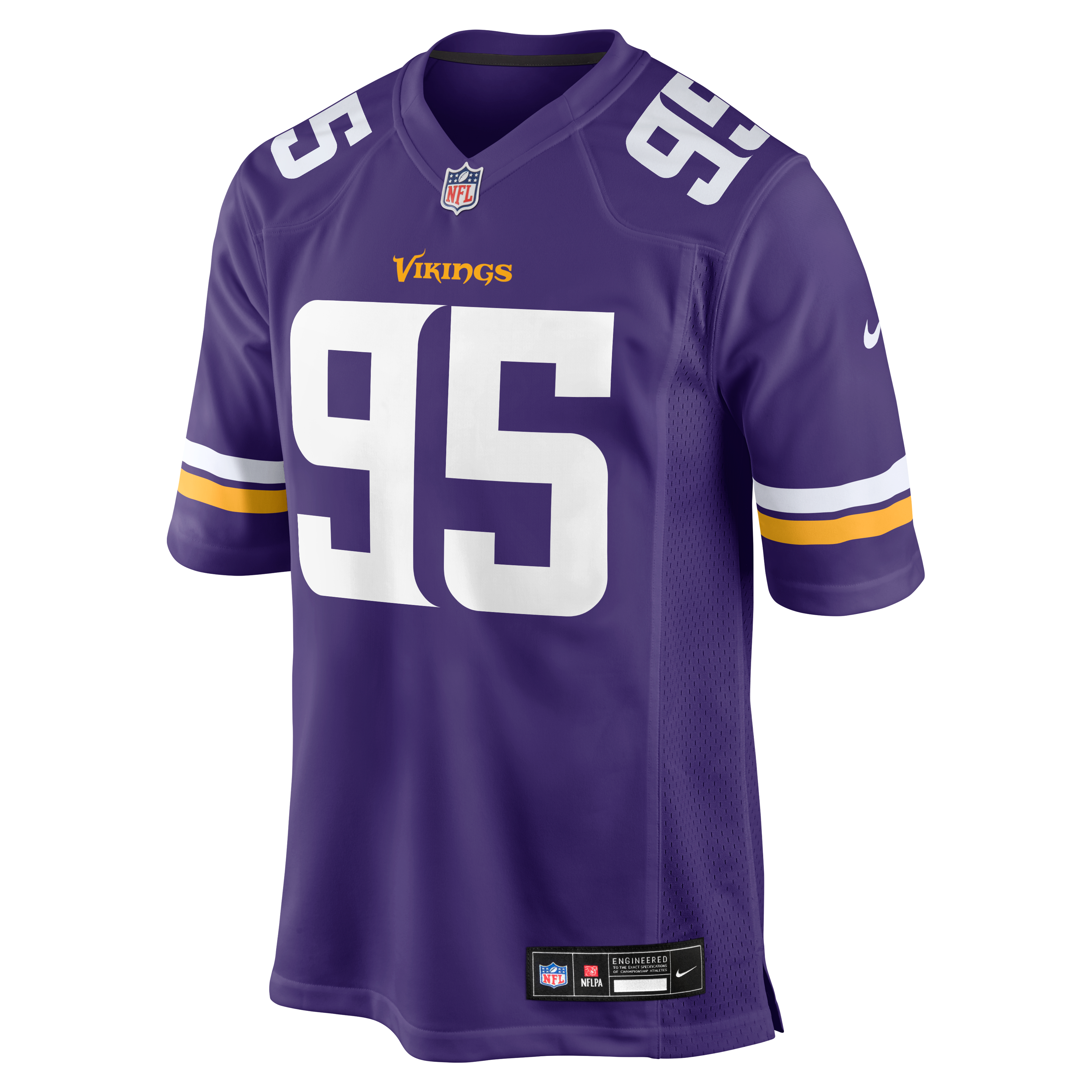 Maillot de match Nike violet pour homme des Vikings du Minnesota, porté par Caleb Banks