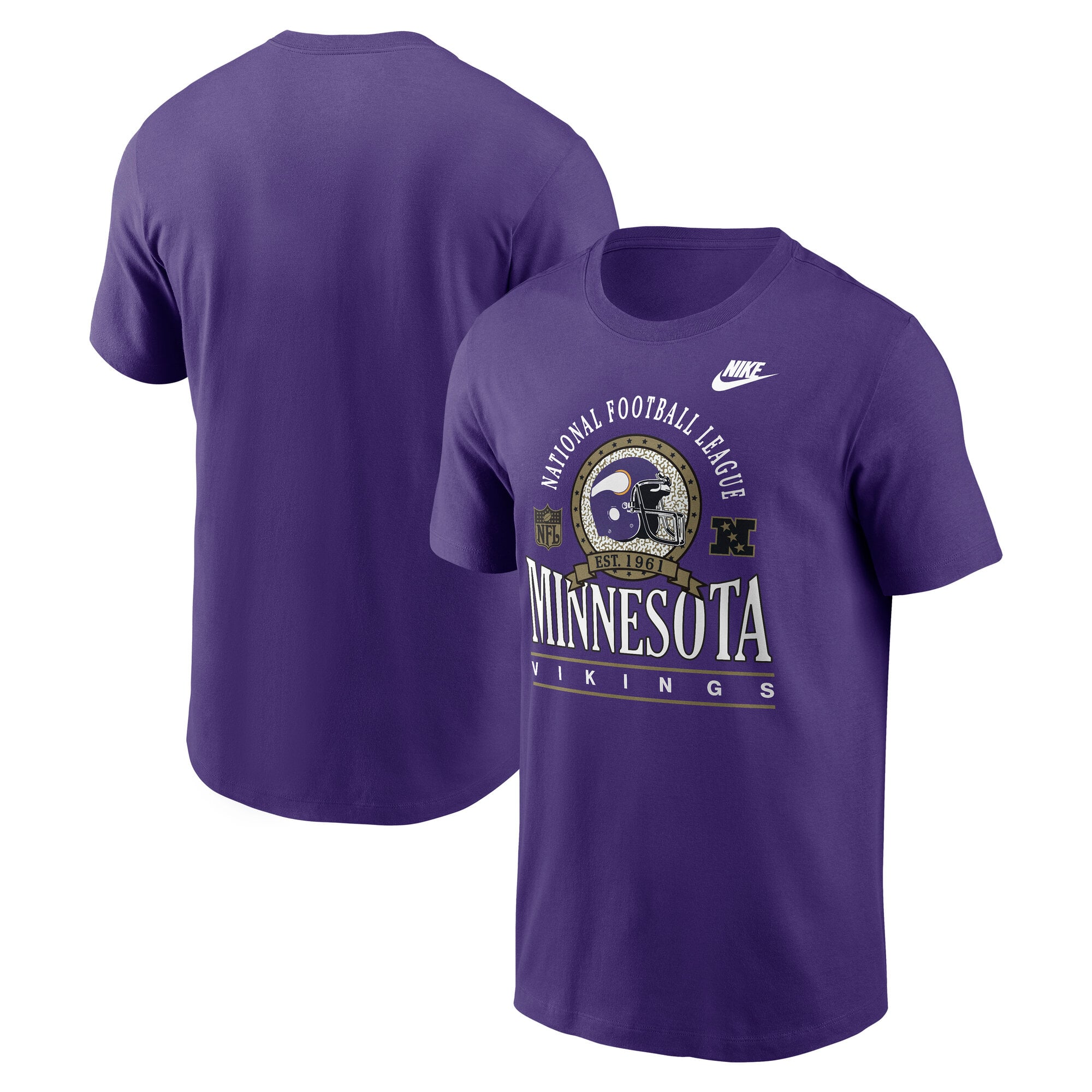 Men's Nike Purple Minnesota Vikings Rewind Team Spirit Essential Cotton T-Shirt