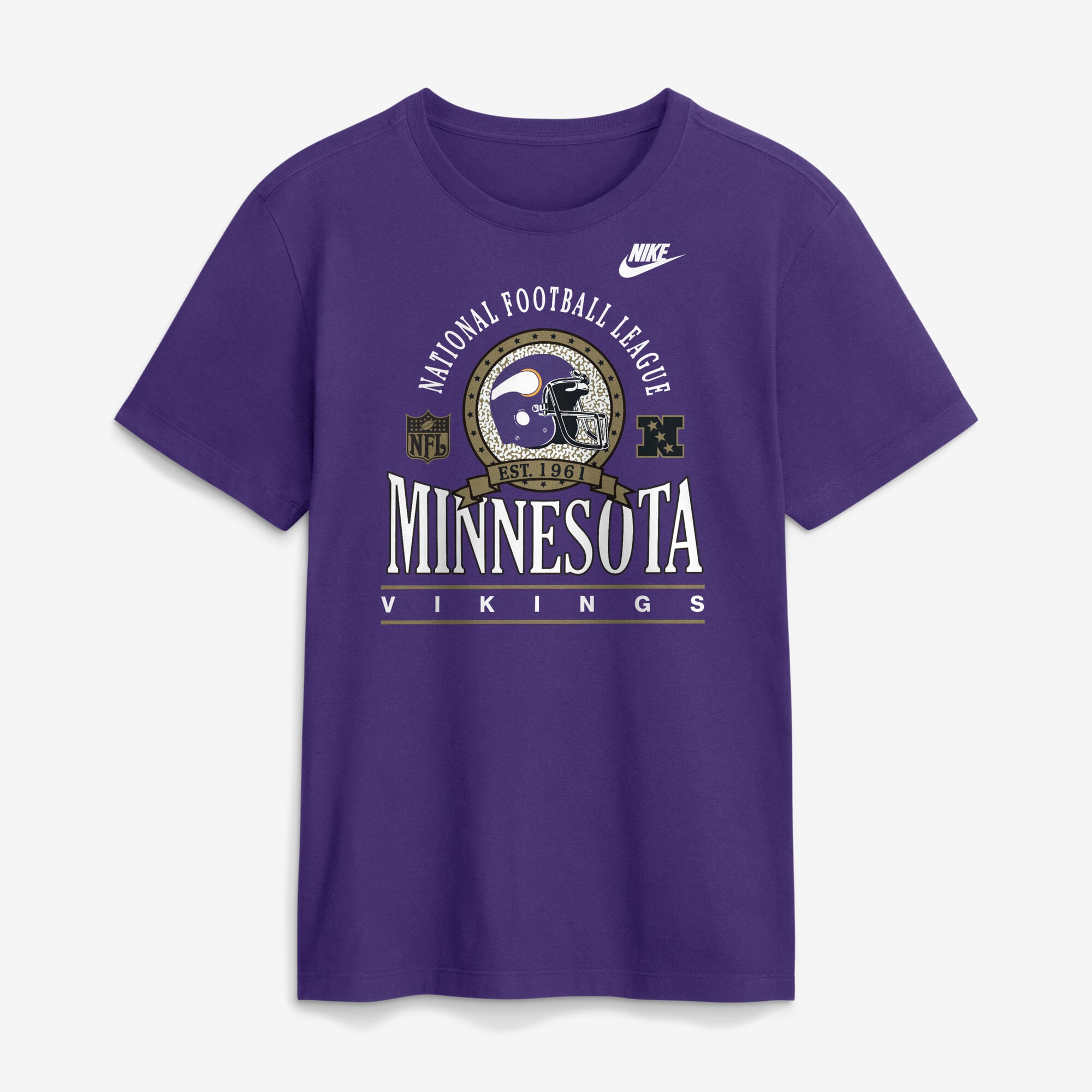 Men's Nike Purple Minnesota Vikings Rewind Team Spirit Essential Cotton T-Shirt