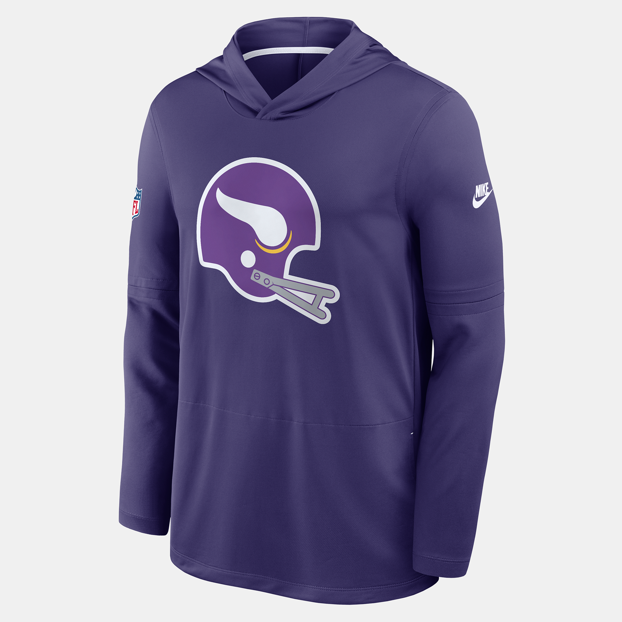 Men's Nike Minnesota Vikings Sideline Alternate Lightweight Long Sleeve Hooded Dri-FIT T-Shirt