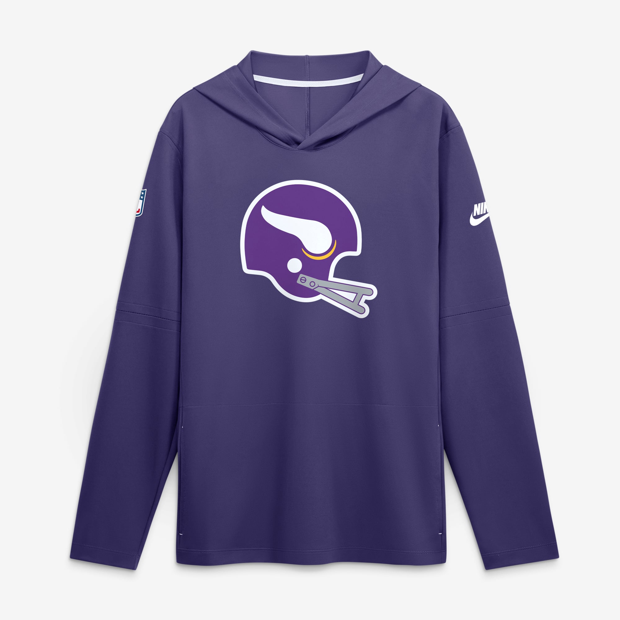 Men's Nike Minnesota Vikings Sideline Alternate Lightweight Long Sleeve Hooded Dri-FIT T-Shirt