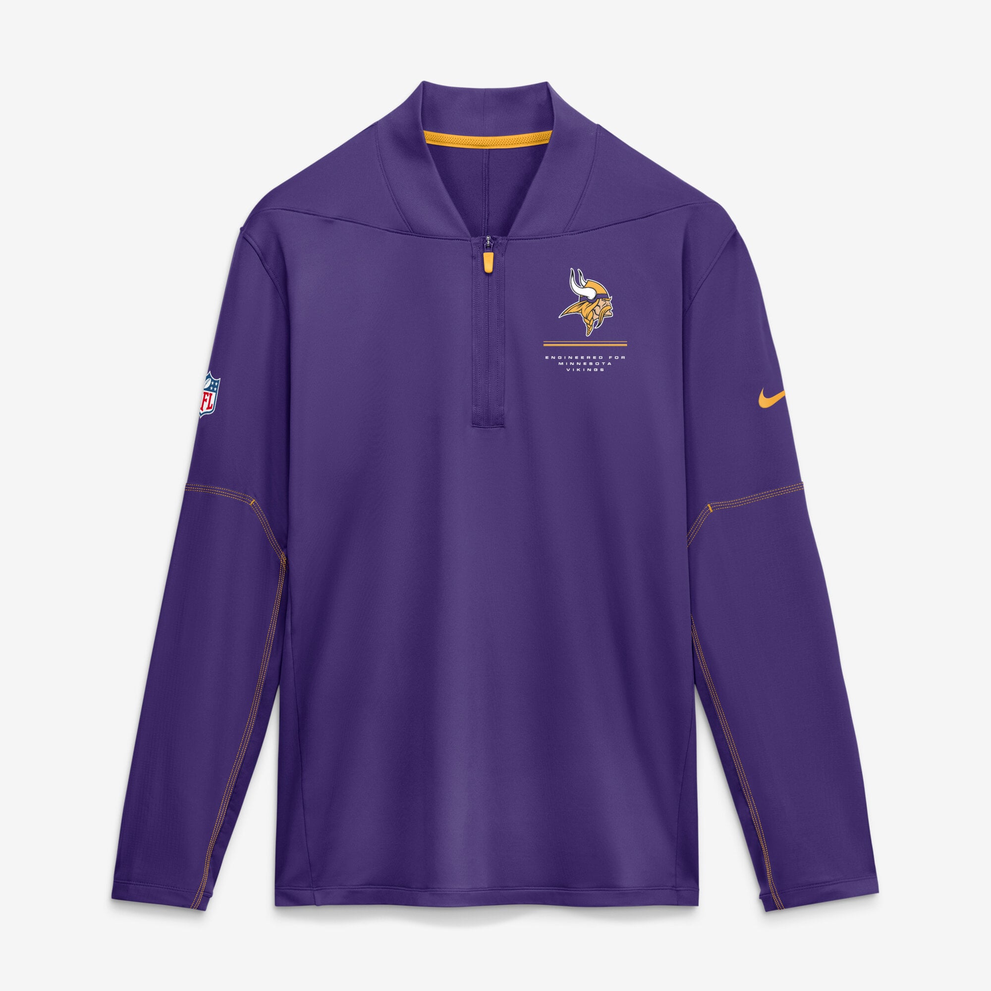 Men's Nike Purple Minnesota Vikings Sideline Logo Glory Midweight Dri-FIT Half-Zip Pullover