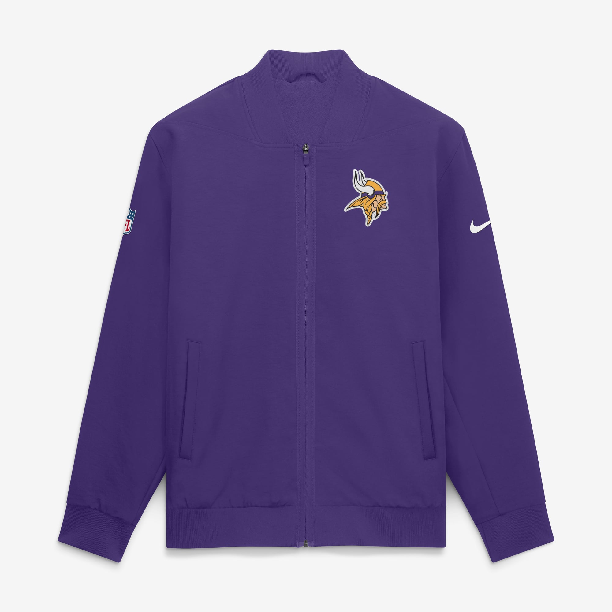 Veste bomber zippée intégrale Nike Dri-FIT violette Minnesota Vikings pour homme