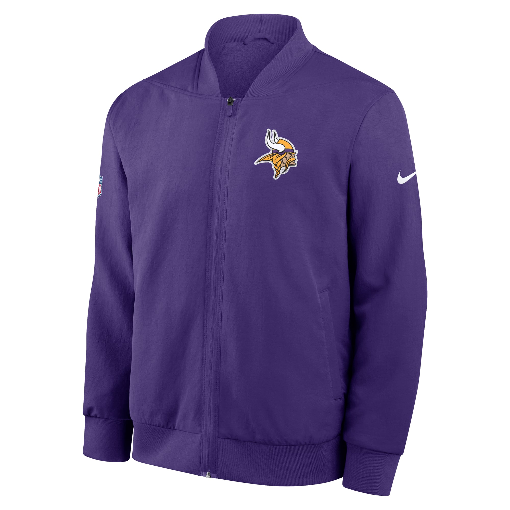Veste bomber zippée intégrale Nike Dri-FIT violette Minnesota Vikings pour homme