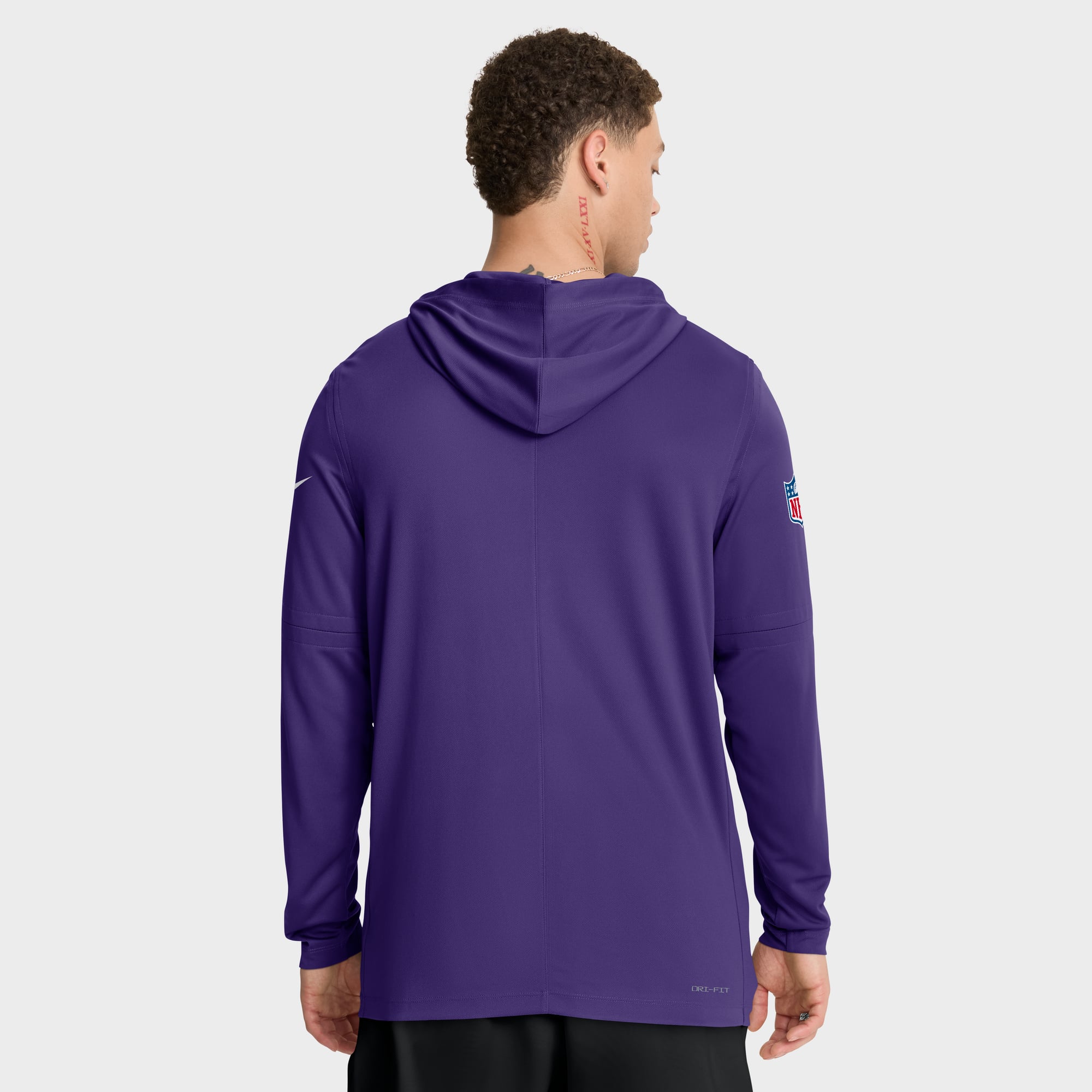 Men's Nike Purple Minnesota Vikings Sideline Pure Fury Dri-FIT Long Sleeve Hooded T-Shirt