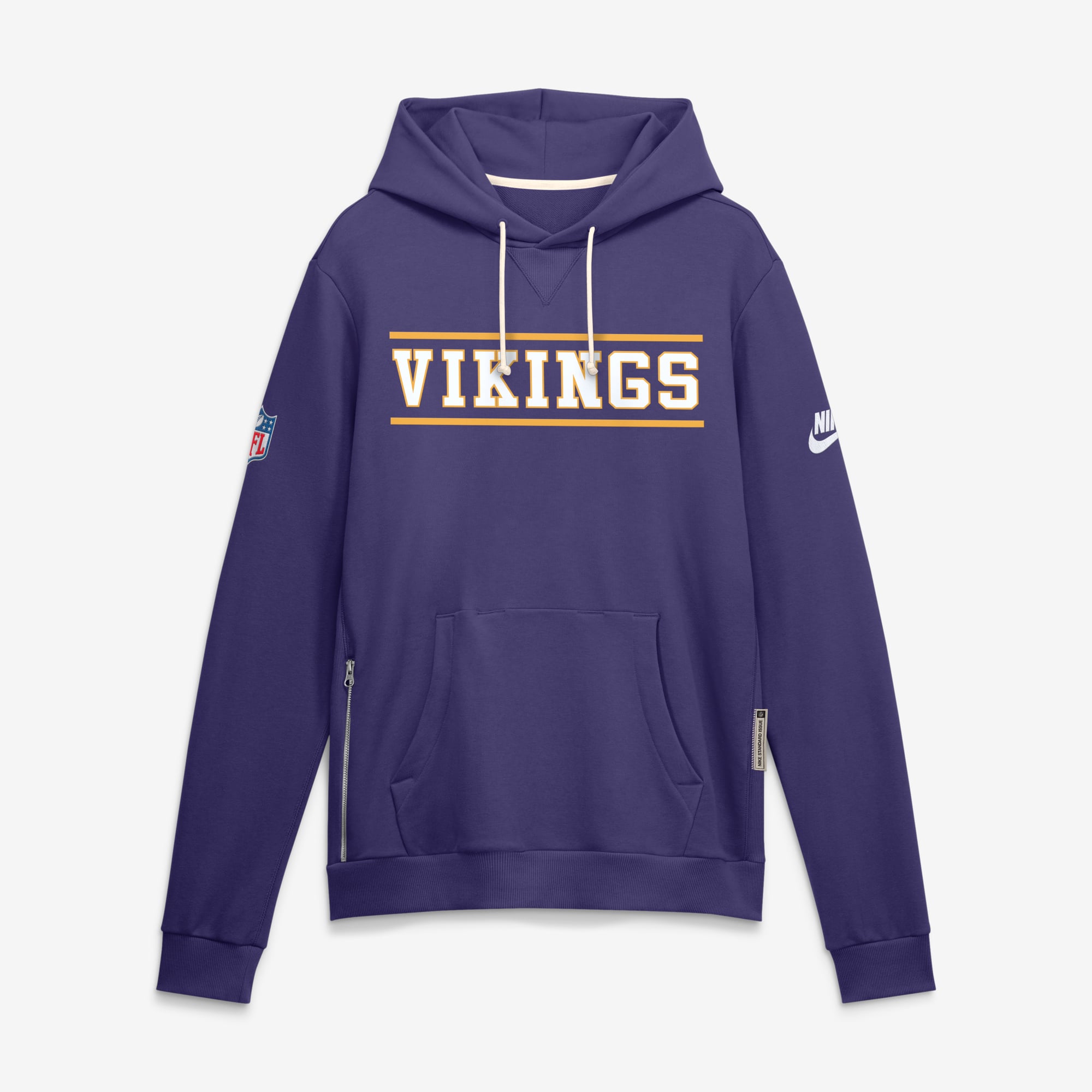 Sweat à capuche Nike Dri-FIT blanc pour homme, édition standard des arbitres de replay Minnesota Vikings.
