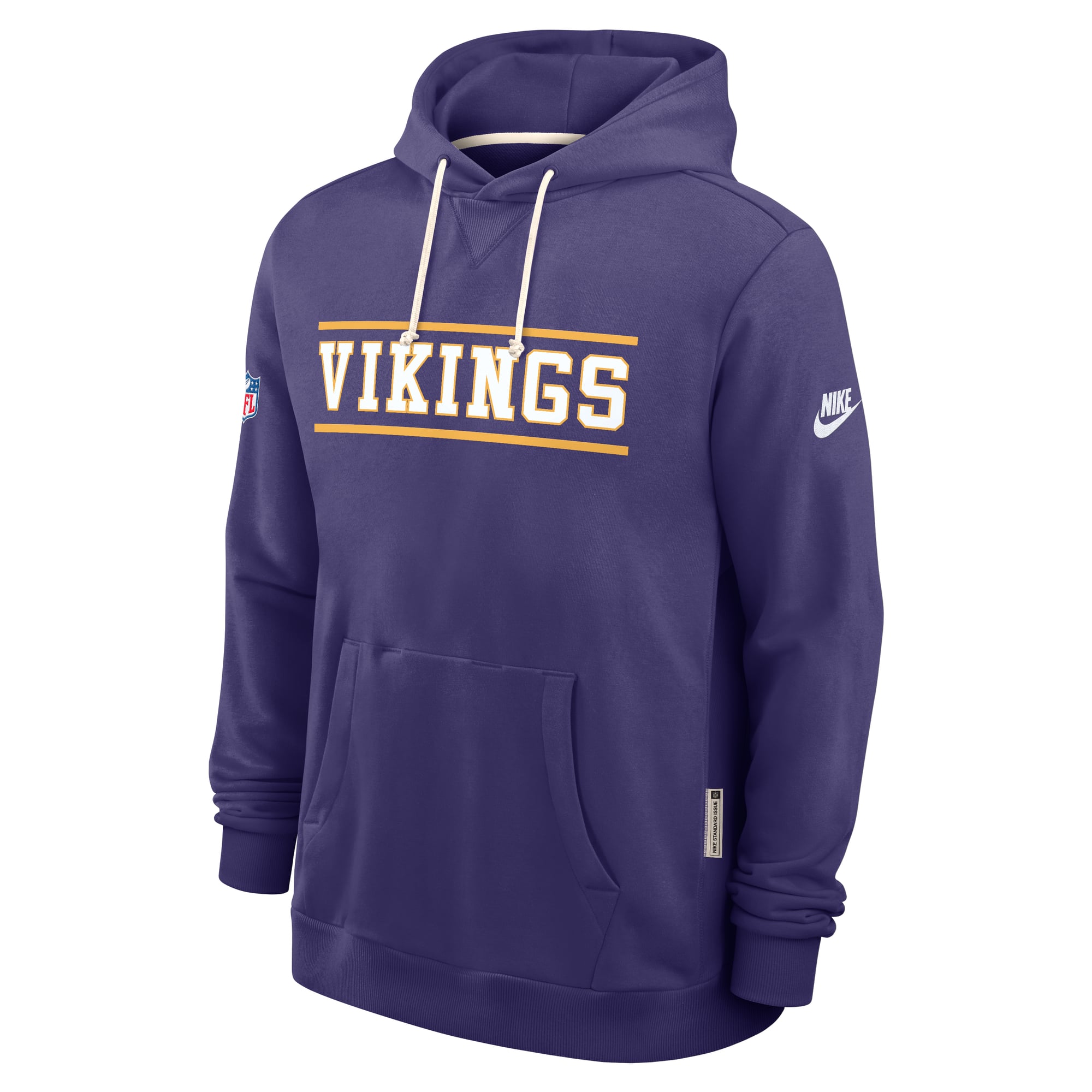 Sweat à capuche Nike Dri-FIT blanc pour homme, édition standard des arbitres de replay Minnesota Vikings.