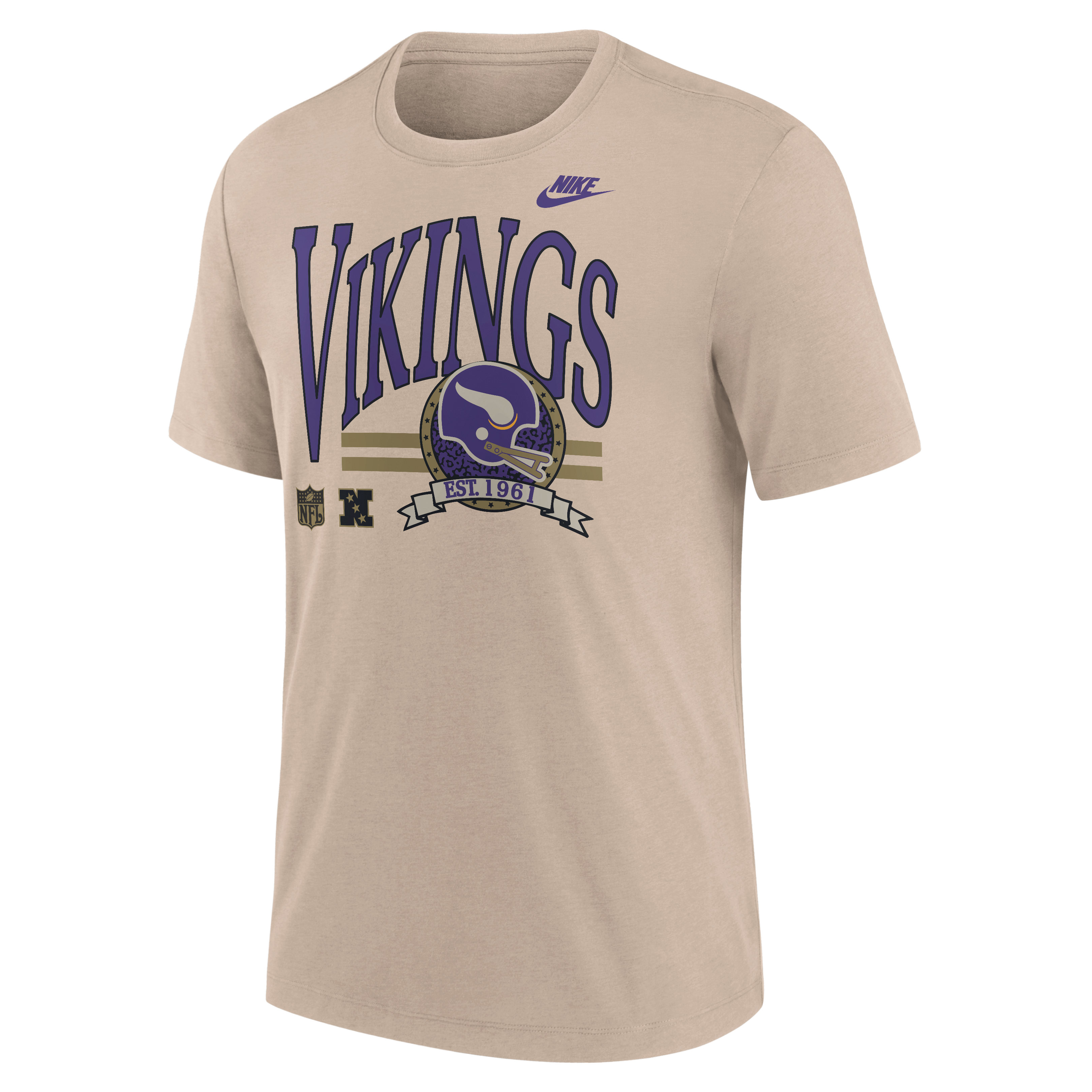 Men's Nike Sand Minnesota Vikings Rewind Tri-Blend T-Shirt