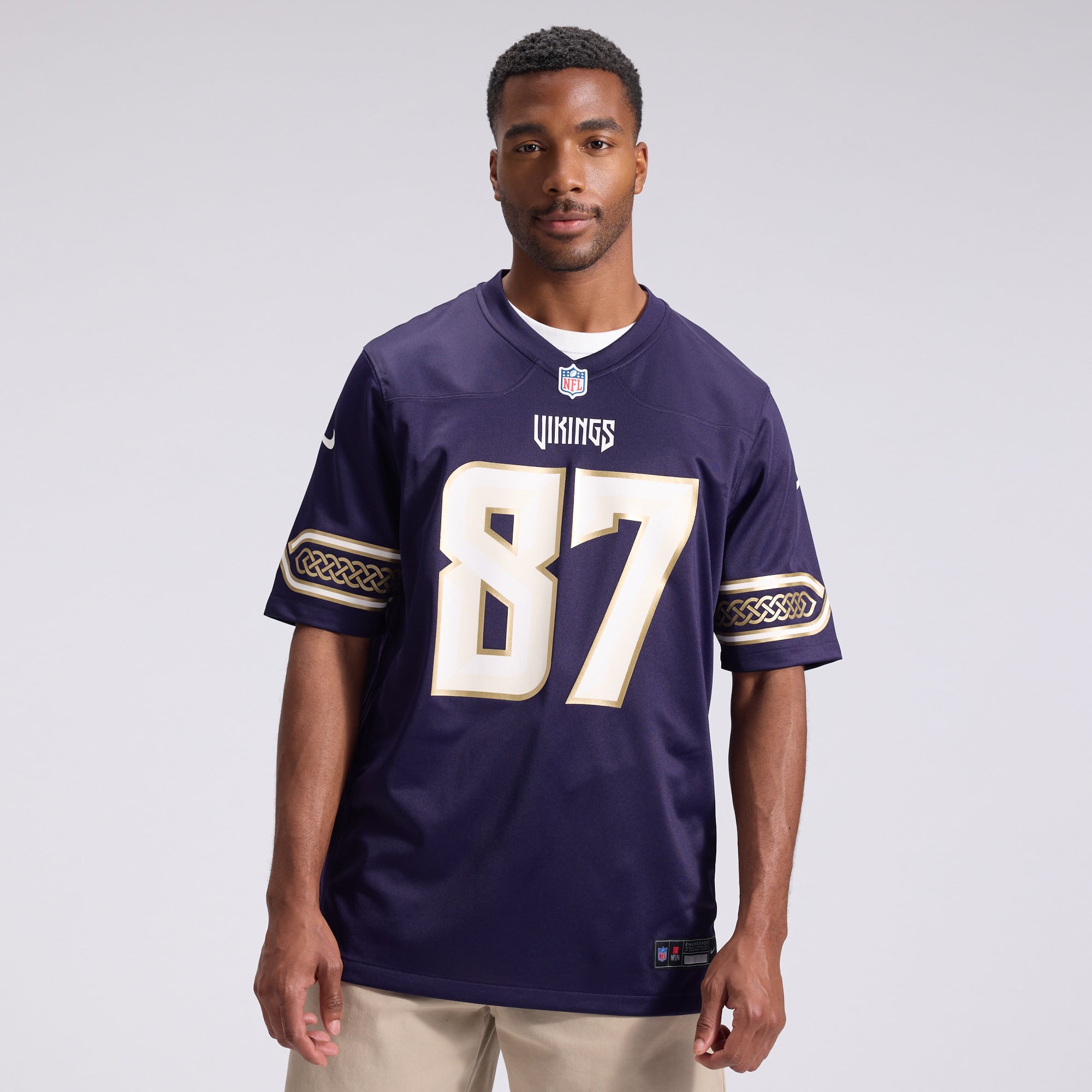 Men's Nike T.J. Hockenson Purple Minnesota Vikings 2026 Rivalries Collection Game Jersey