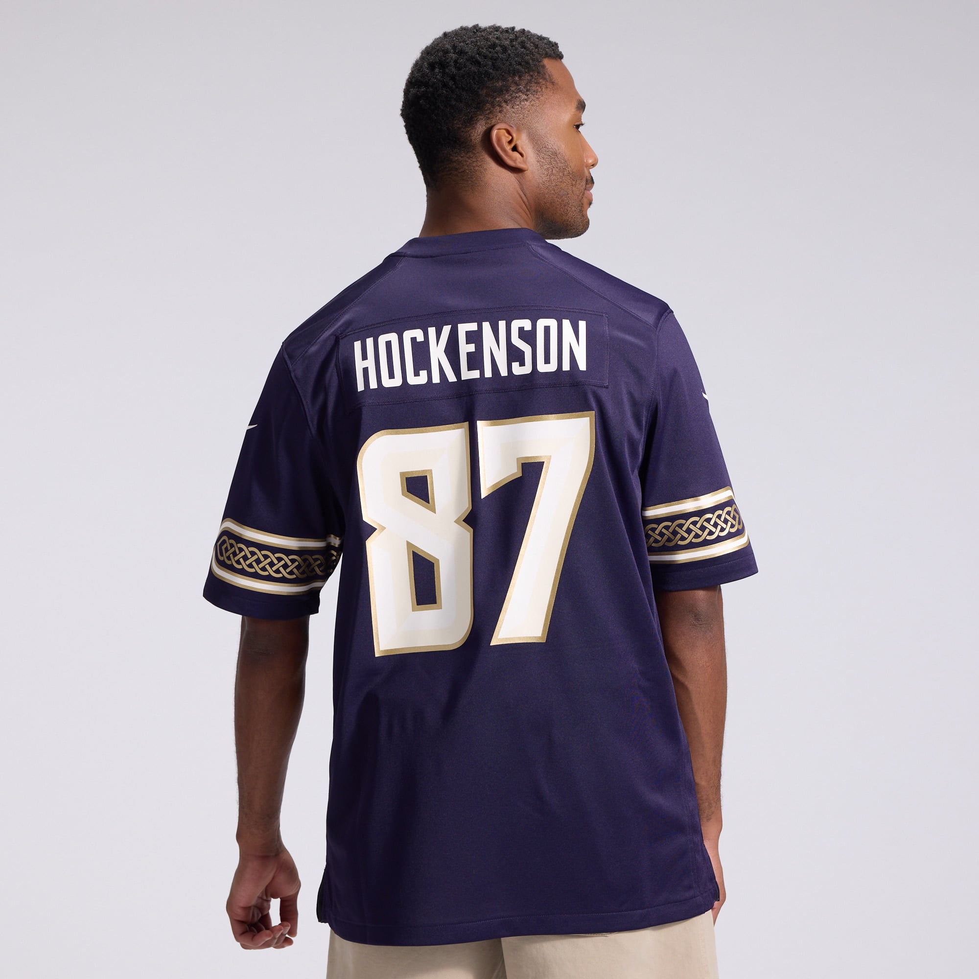 Men's Nike T.J. Hockenson Purple Minnesota Vikings 2026 Rivalries Collection Game Jersey