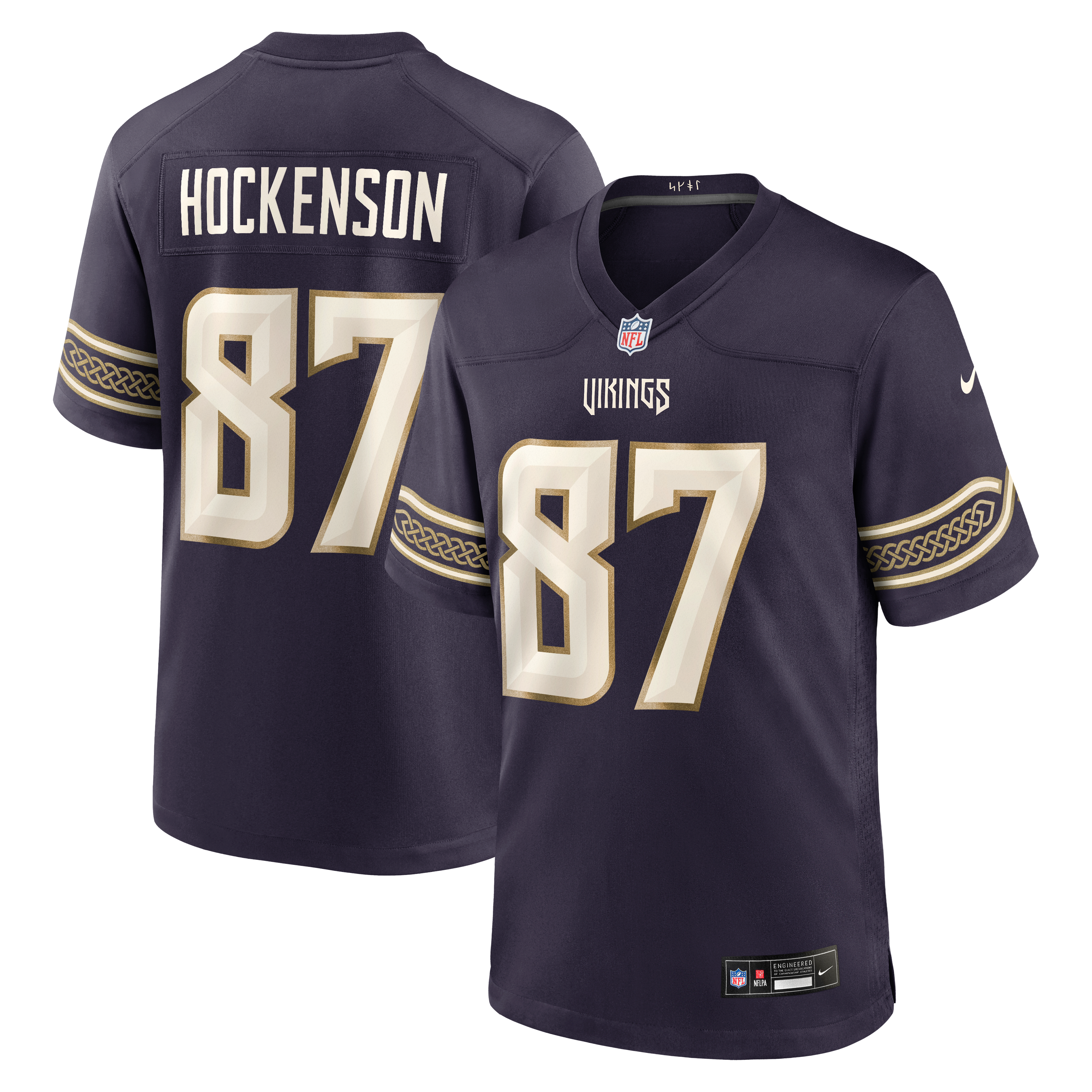 Men's Nike T.J. Hockenson Purple Minnesota Vikings 2026 Rivalries Collection Game Jersey