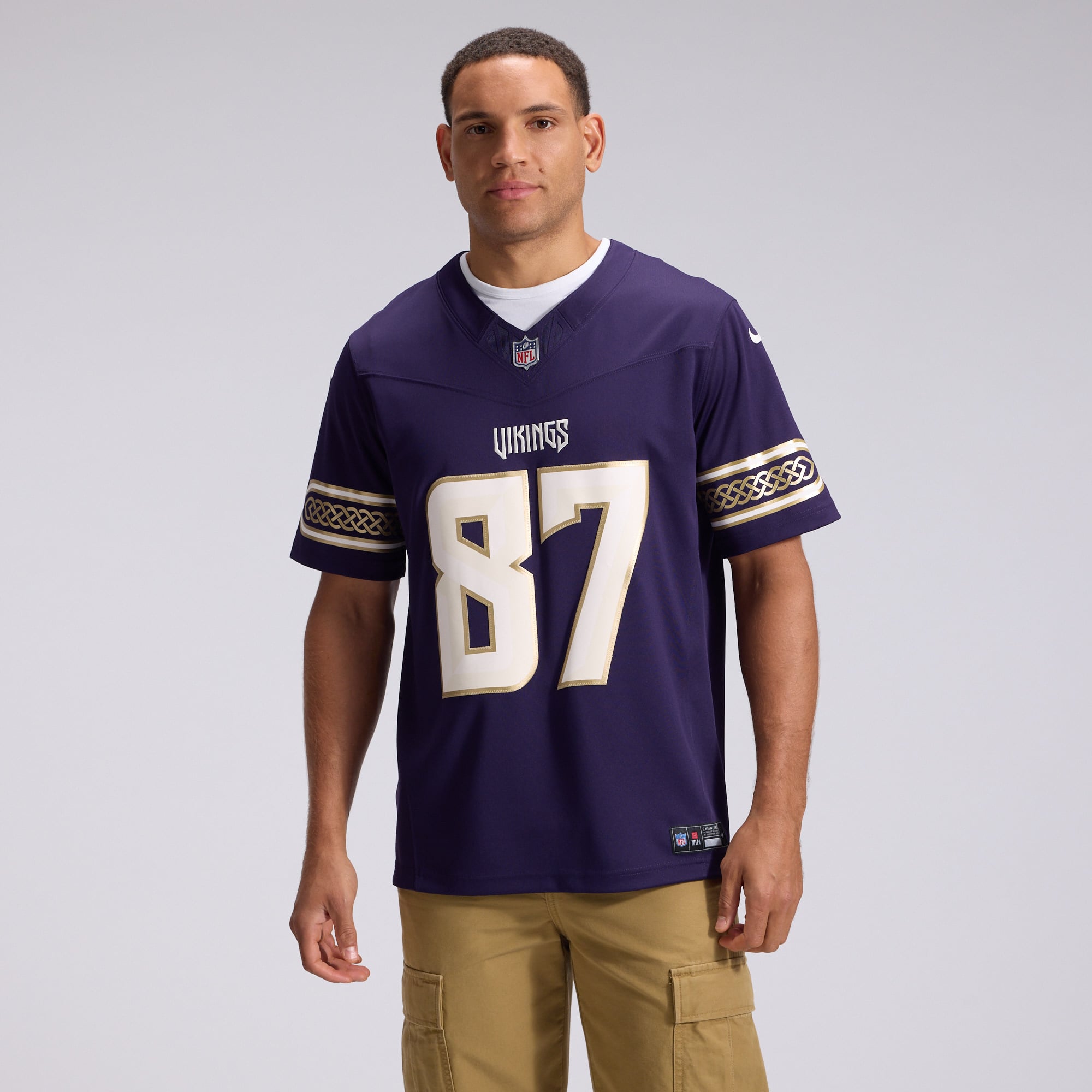 Men's Nike T.J. Hockenson Purple Minnesota Vikings 2026 Rivalries Collection Stitched Limited Jersey