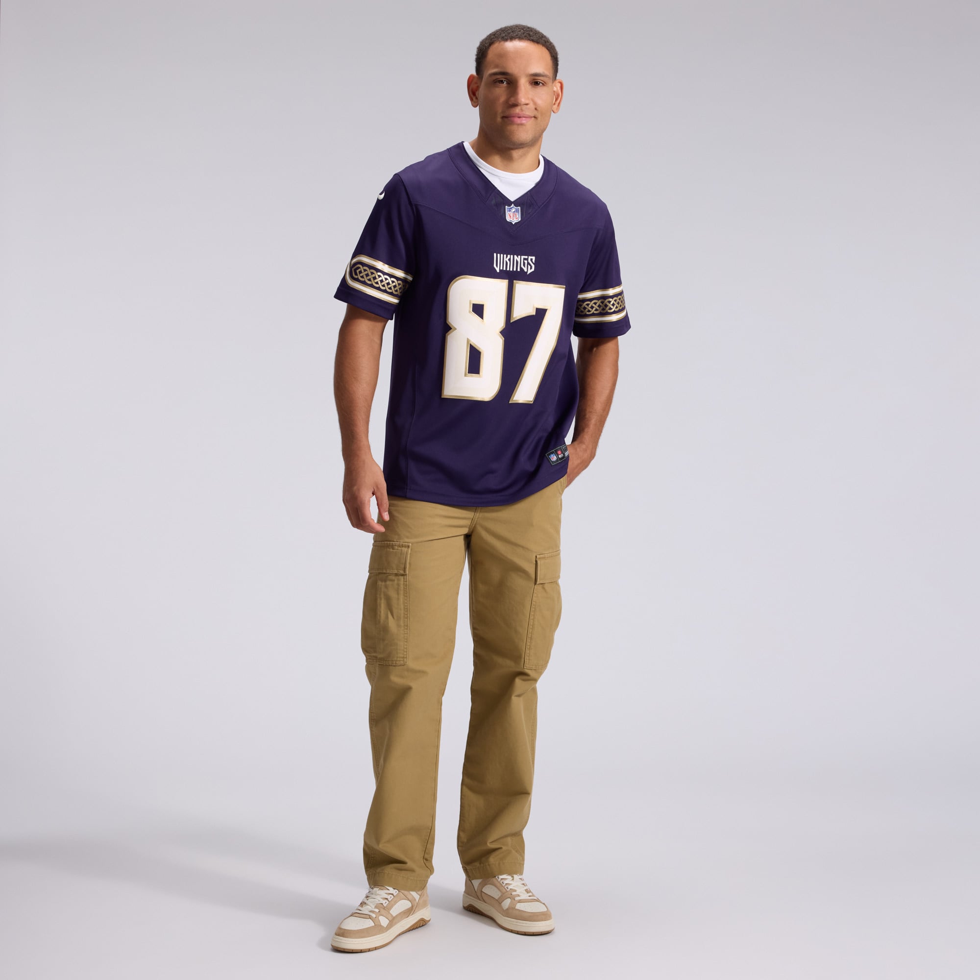 Men's Nike T.J. Hockenson Purple Minnesota Vikings 2026 Rivalries Collection Stitched Limited Jersey