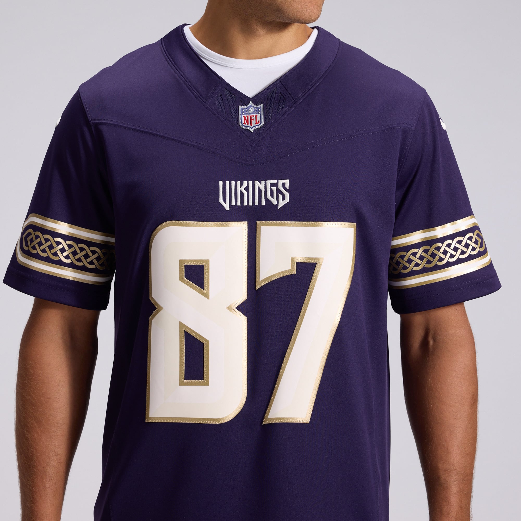 Men's Nike T.J. Hockenson Purple Minnesota Vikings 2026 Rivalries Collection Stitched Limited Jersey