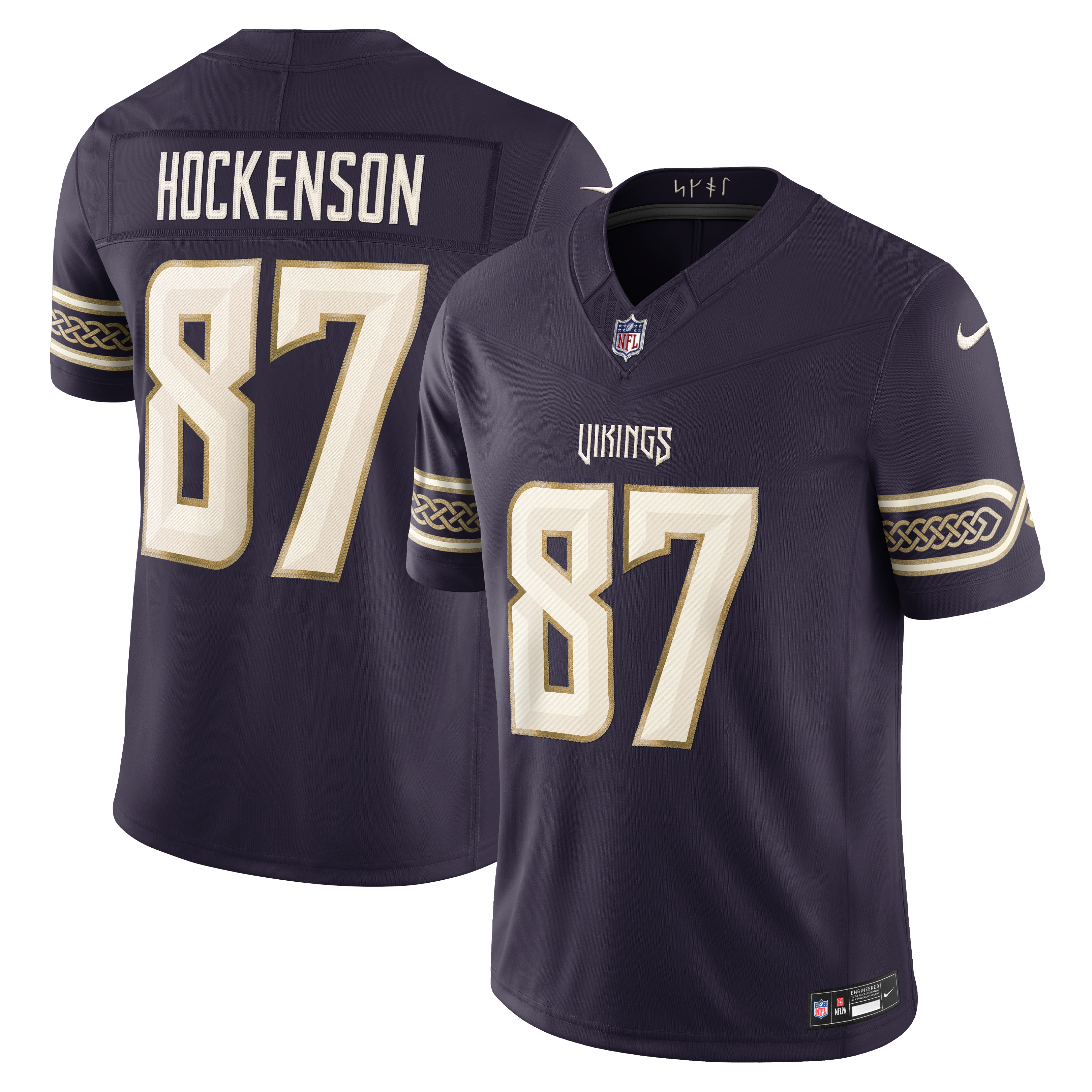Men's Nike T.J. Hockenson Purple Minnesota Vikings 2026 Rivalries Collection Stitched Limited Jersey