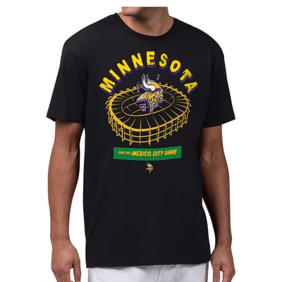  Minnesota Vikings Starter 2026 NFL Mexico City Game Stadium Graphic T-Shirt - Black