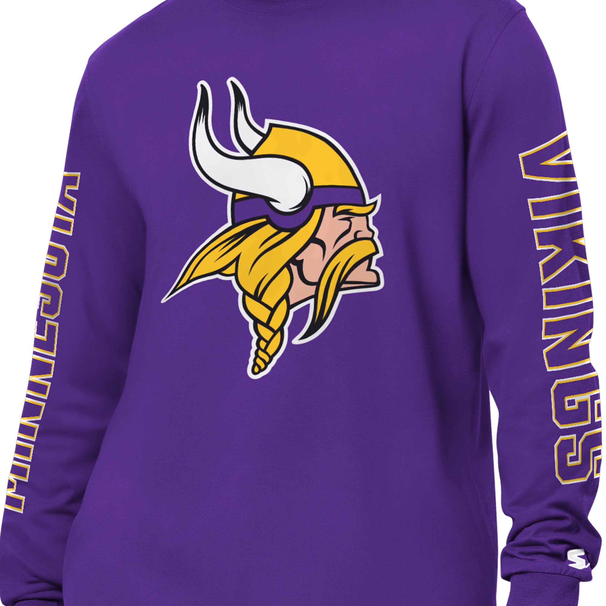 Men's Starter Purple Minnesota Vikings Clutch Hit II Long-Sleeve T-Shirt