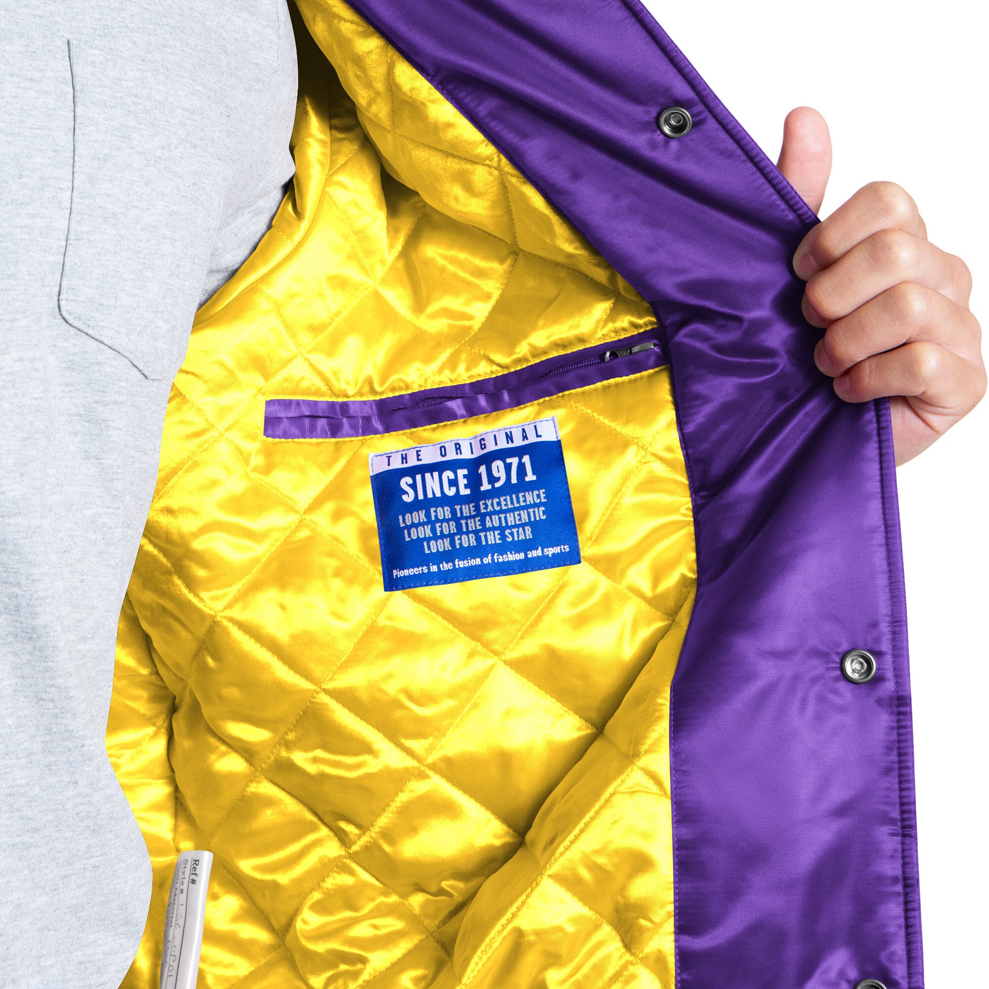 Veste universitaire Starter violette pour homme, Minnesota Vikings Courtside, fermeture à boutons-pression.