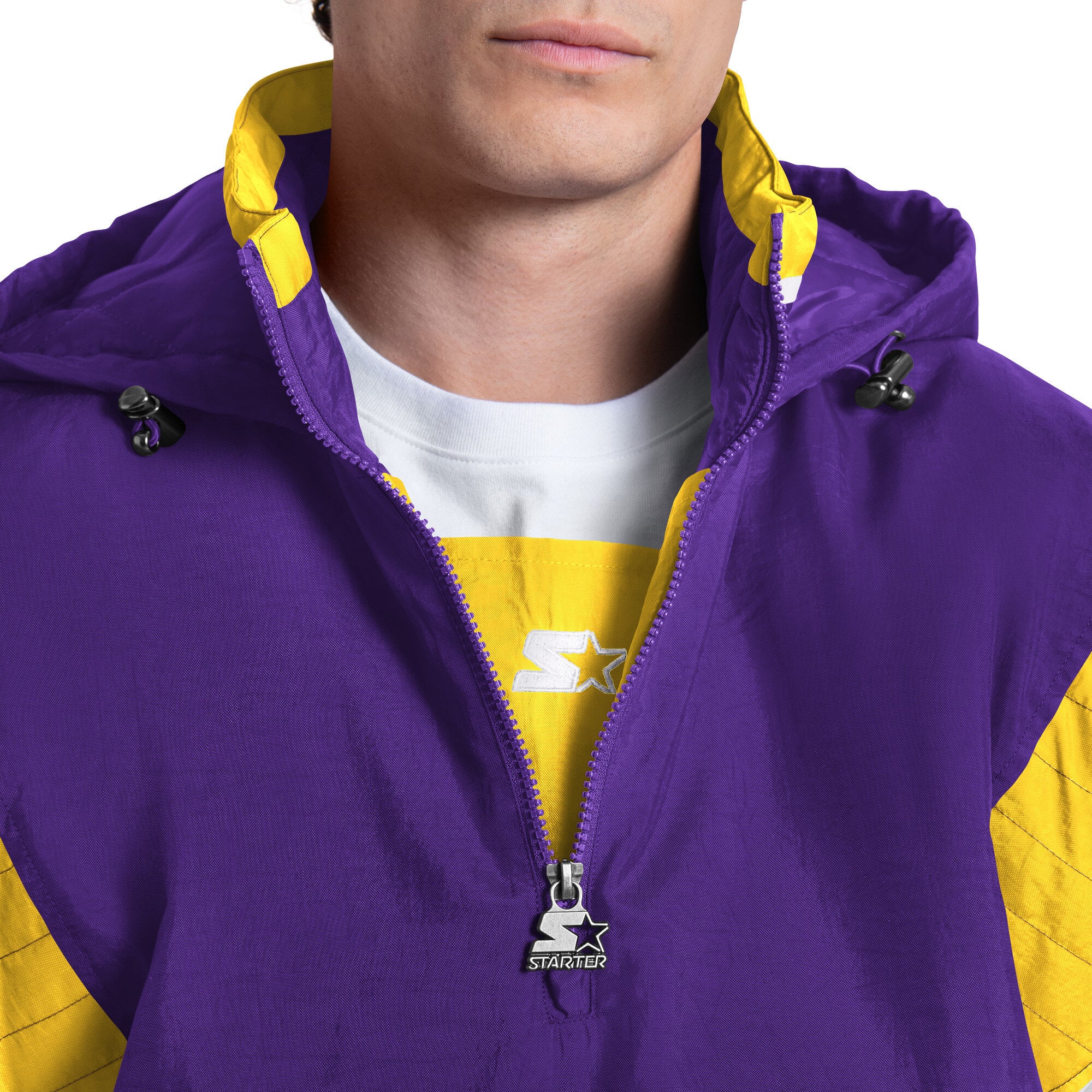 Veste à capuche demi-zip Starter violette Minnesota Vikings pour homme