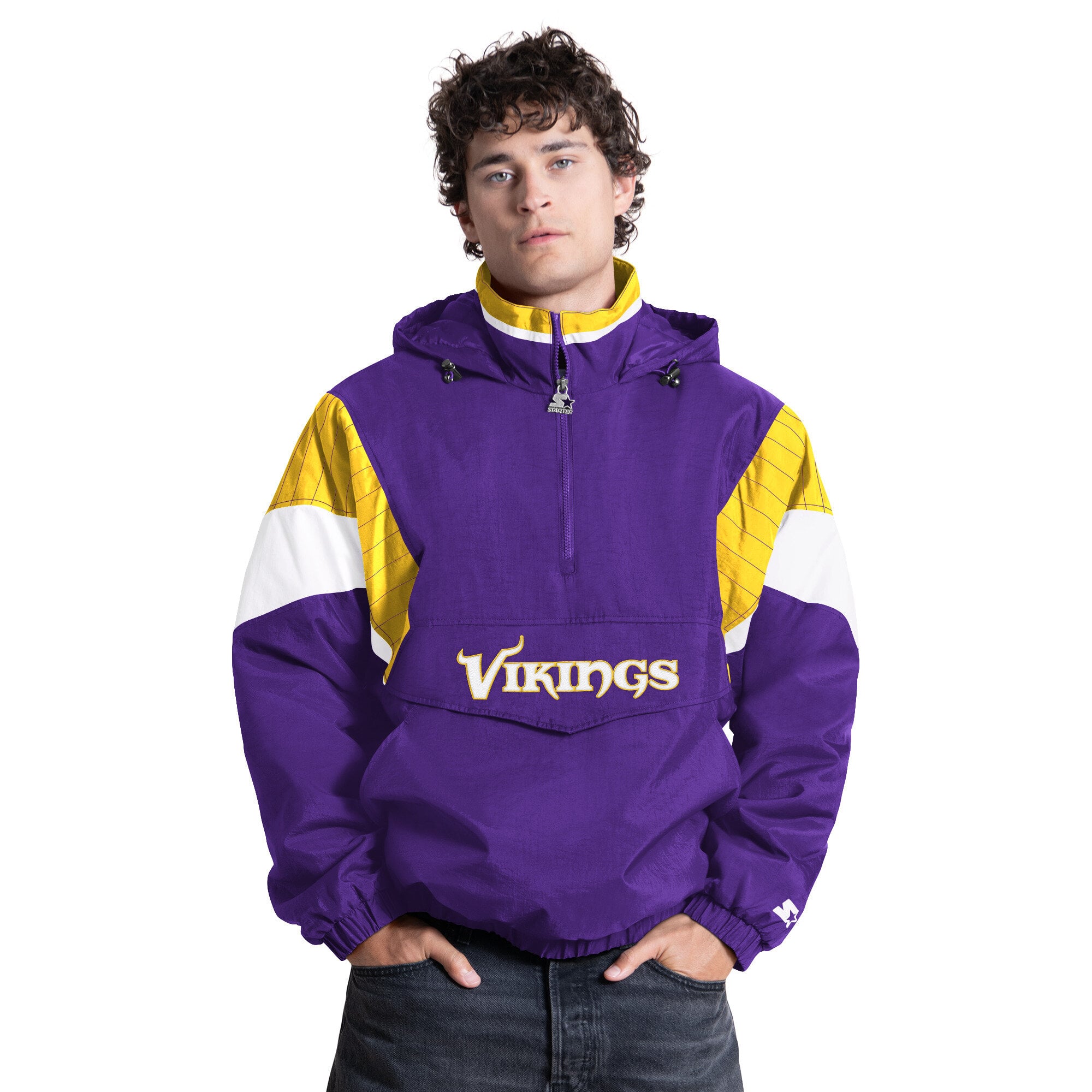 Veste à capuche demi-zip Starter violette Minnesota Vikings pour homme