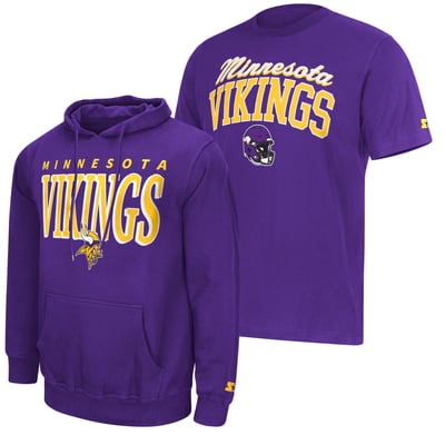 Minnesota Vikings Starter Logo T-Shirt & Hoodie Set - Purple