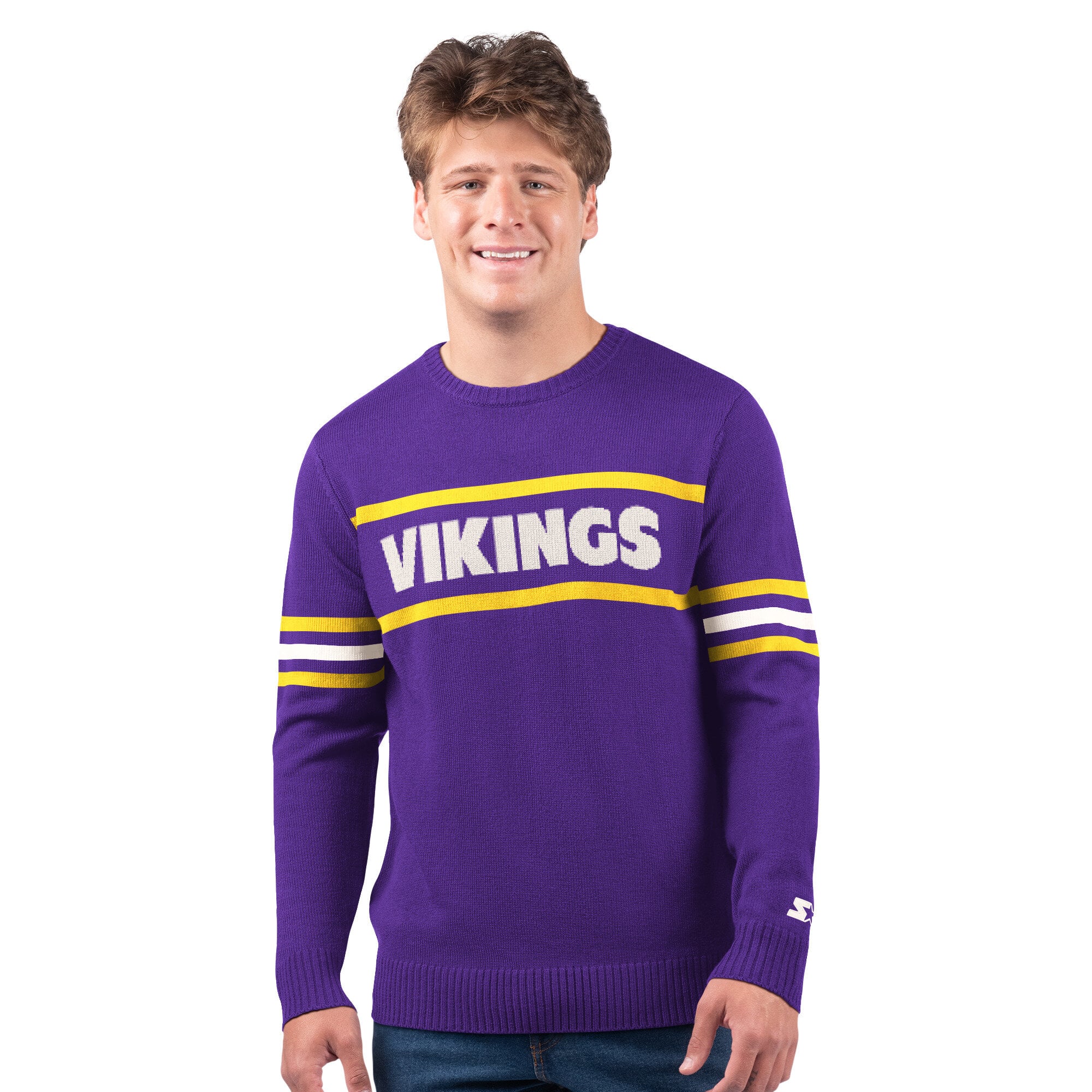 Pull de joueur Starter violet Minnesota Vikings pour homme