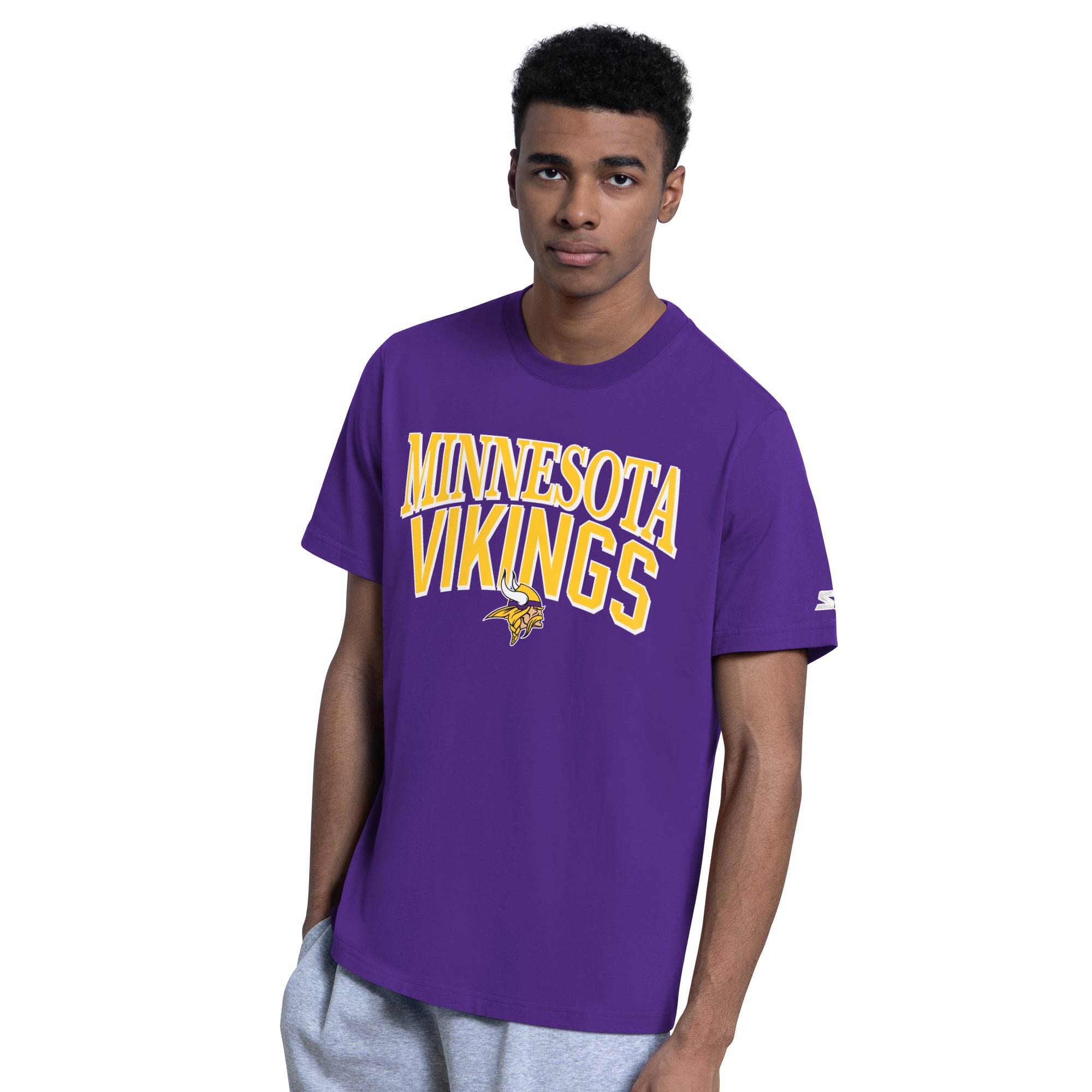 Men's Starter Purple/Heather Gray Minnesota Vikings Two-Pack Logo T-Shirt Set