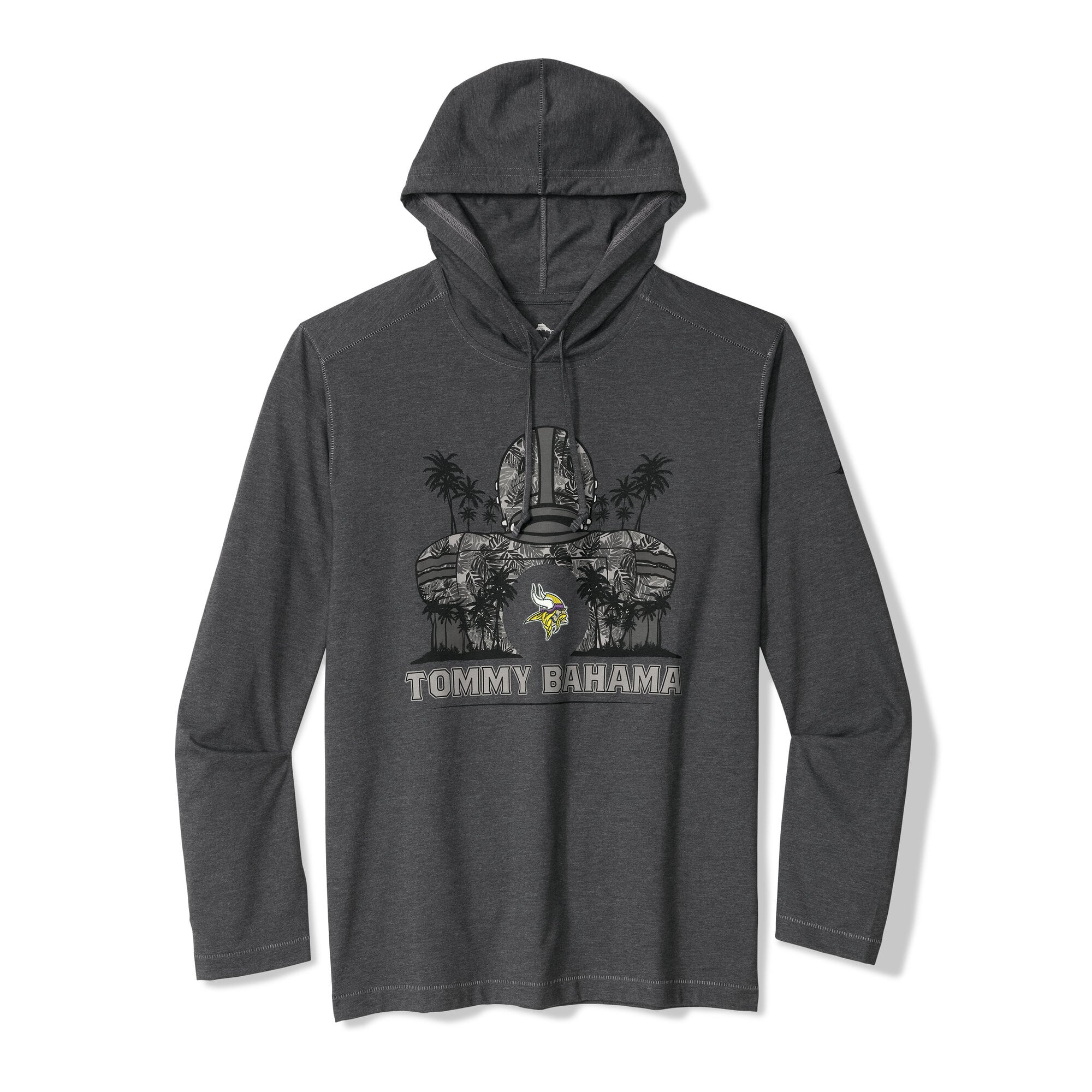 Sweat à capuche Tommy Bahama noir pour homme, Minnesota Vikings Backfield Bay