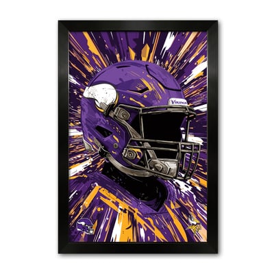 Minnesota Vikings 27" x 39" Framed Football Helmet Hyper Speed Art Print