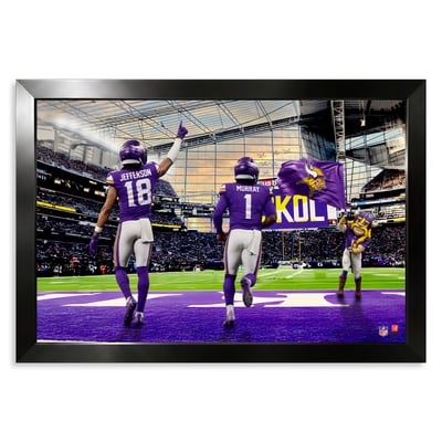 Minnesota Vikings Justin Jefferson & Kyler Murray 14" x 20" Two-Player Framed Print