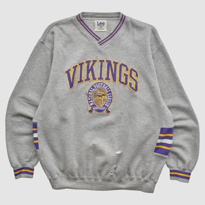 Minnesota Vikings Lee Apparel 2000s Pullover Sweatshirt - Heather Gray - M by Fanatics Real Vintage