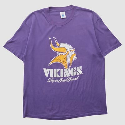 Minnesota Vikings Logo 7 90s T-shirt - Purple - S by Fanatics Real Vintage