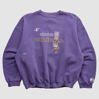Minnesota Vikings Logo Athletic 90s Pullover Sweatshirt - Purple - XL by Fanatics Real Vintage