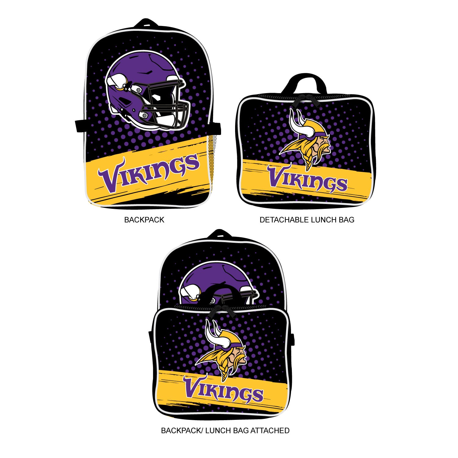 Ensemble sac à dos et boîte à lunch MOJO Minnesota Vikings (2 pièces)