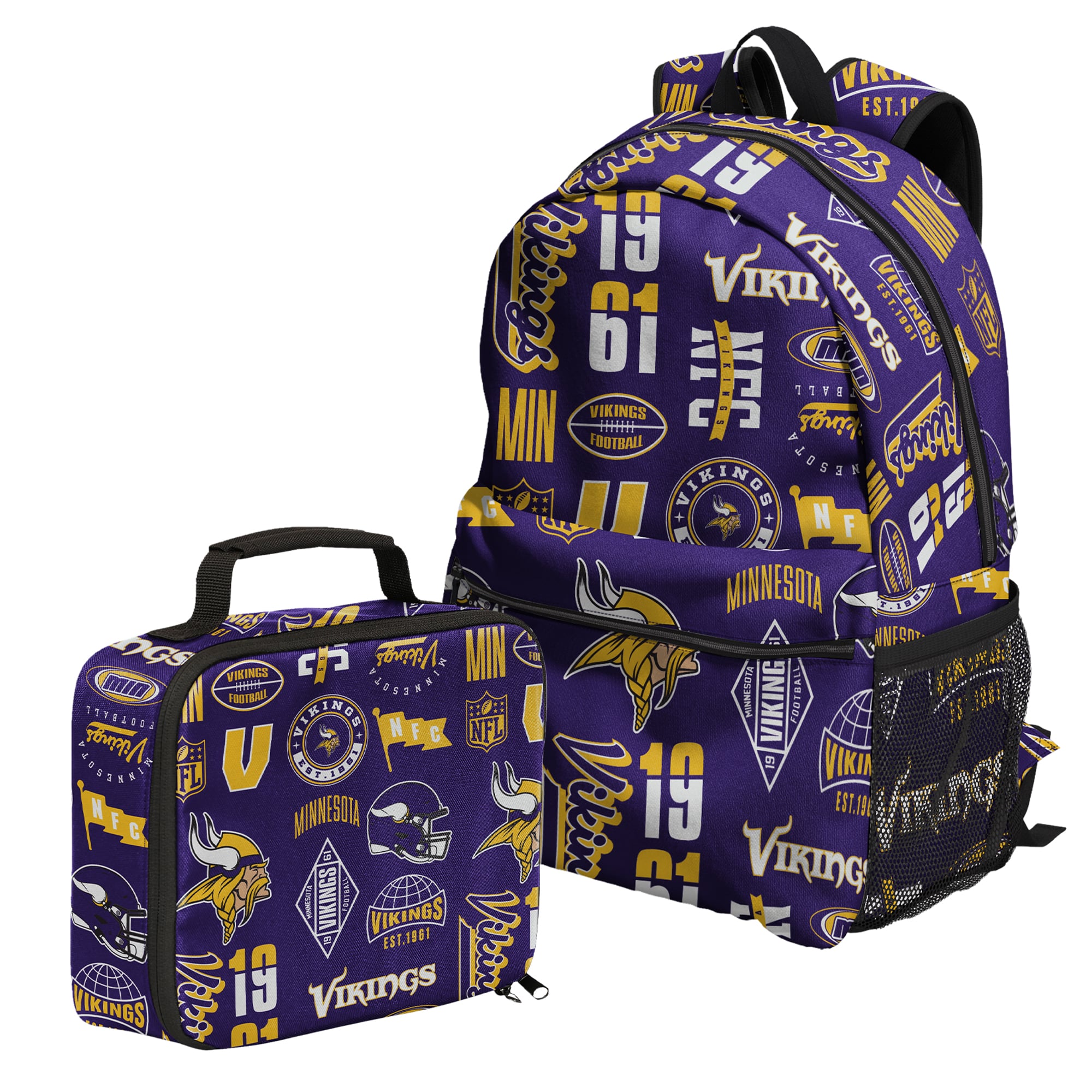 Ensemble sac à dos et boîte à lunch Outerstuff Minnesota Vikings