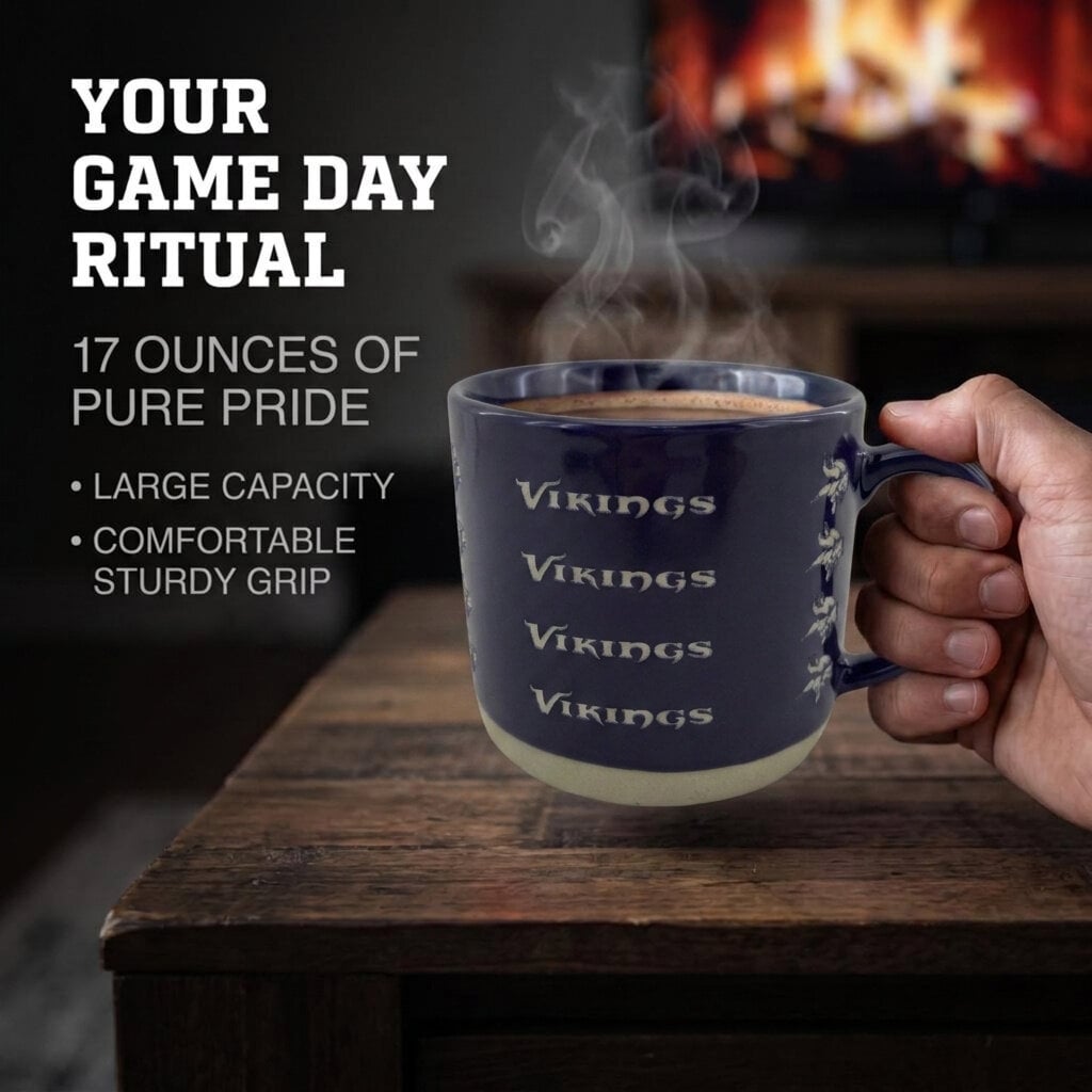 Mug Pegasus Minnesota Vikings 17 oz, logo ton sur ton, finition sablée