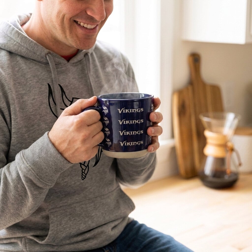 Mug Pegasus Minnesota Vikings 17 oz, logo ton sur ton, finition sablée