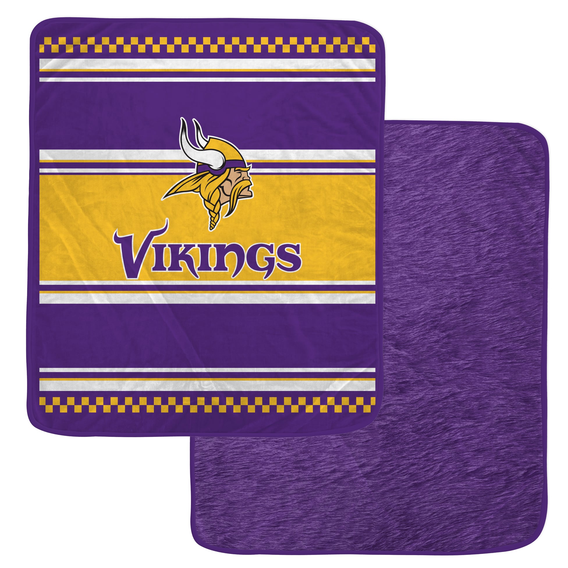 Couverture en fausse fourrure à carreaux Pegasus Minnesota Vikings 60" x 70"