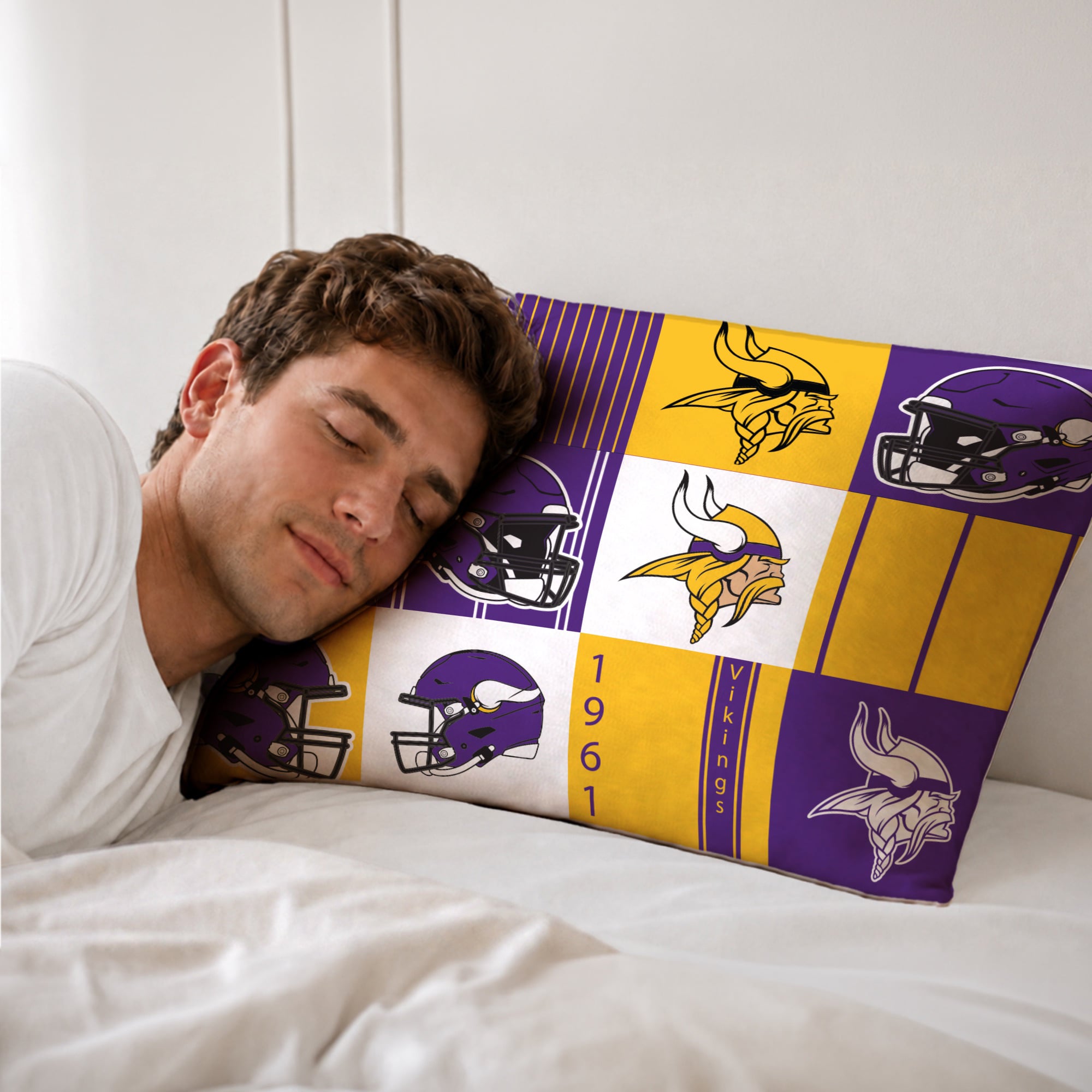 Ensemble de literie deux pièces Pegasus Minnesota Vikings Patchwork Plaid Twin/Twin XL