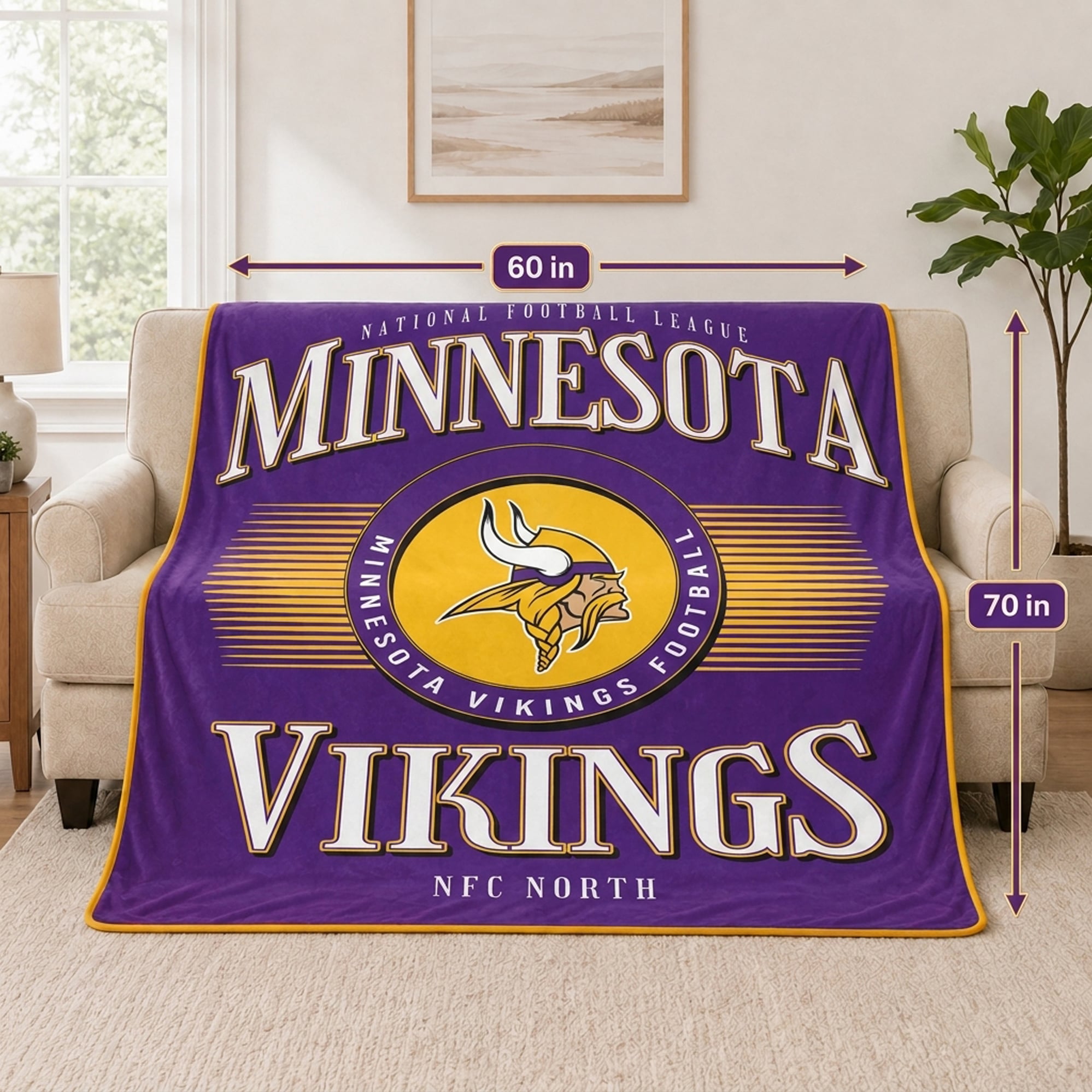 Couverture ultra douce Pegasus Minnesota Vikings Spotlight Arch 60" x 70"