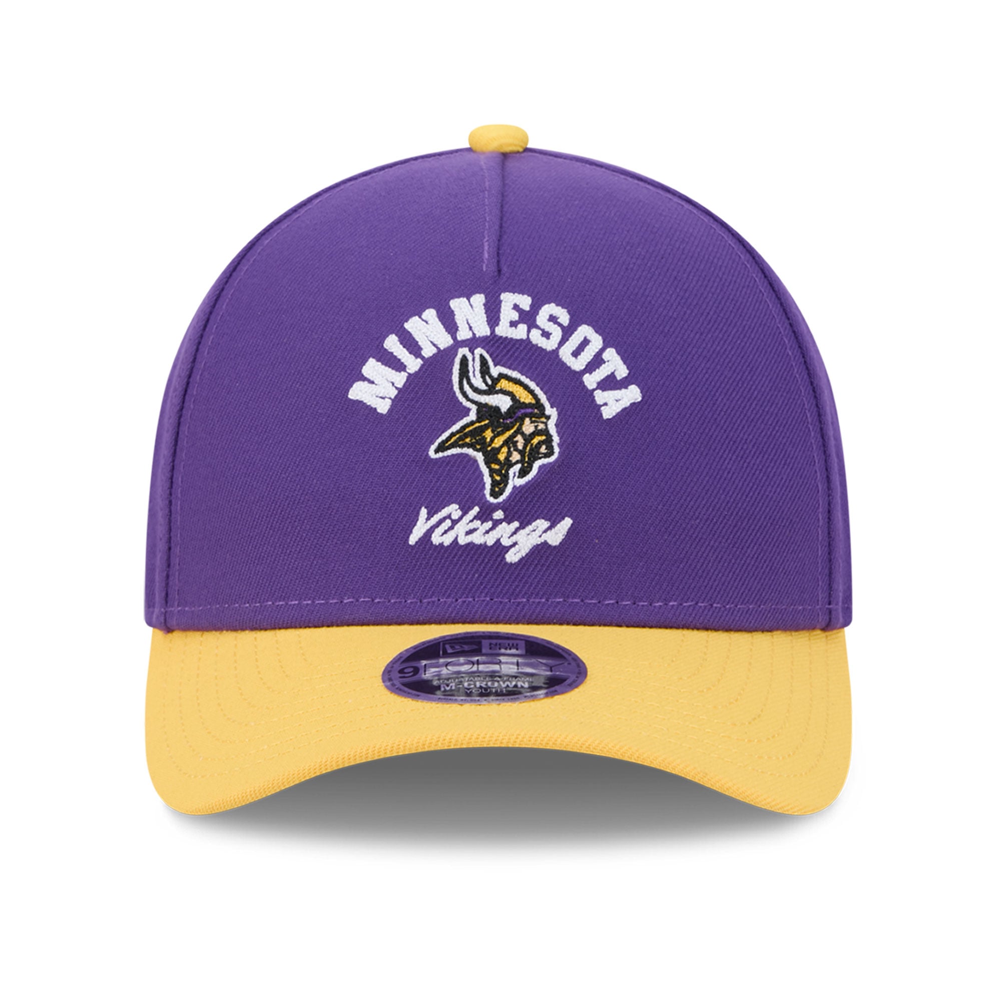 Casquette ajustable New Era violette Minnesota Vikings Arch 9FORTY A-Frame M-Crown pour enfants d'âge préscolaire