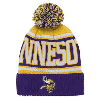 Minnesota Vikings Outerstuff Preschool True Edge Cuffed Knit Hat with Pom - Purple