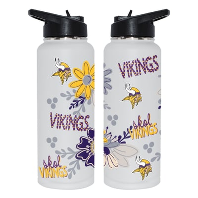 Minnesota Vikings The Memory Company 34oz. Flowers Stainless Steel Quencher Bottle