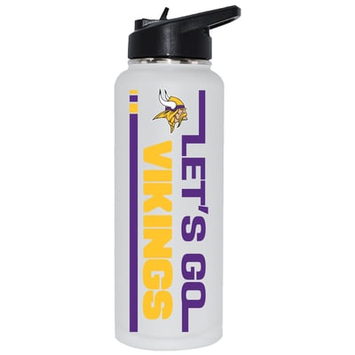 Minnesota Vikings The Memory Company Let's Go 34oz. Stainless Steel Quencher Bottle