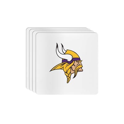 Minnesota Vikings The Memory Company Square Ceramic Coaster Set