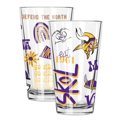 Minnesota Vikings The Memory Company Two-Piece 16oz. Loco Pint Glass Set
