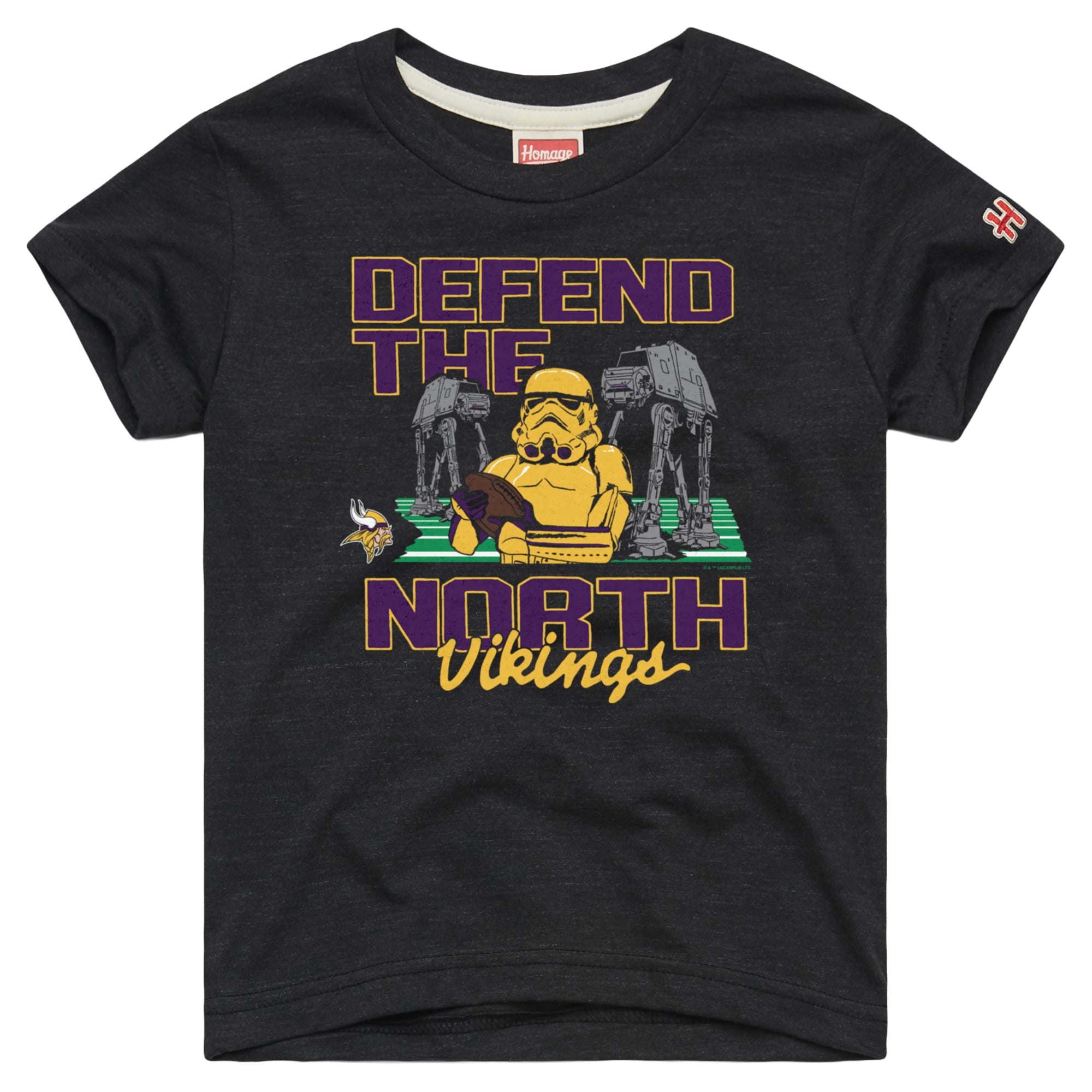 T-shirt pour tout-petit Hommage Charcoal Minnesota Vikings NFL x Star Wars Côté Obscur Tri-Blend