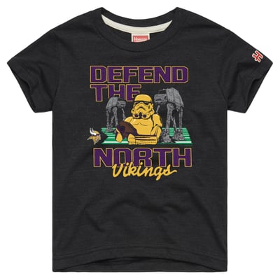  Minnesota Vikings Homage Toddler NFL x Star Wars Dark Side Tri-Blend T-Shirt - Charcoal